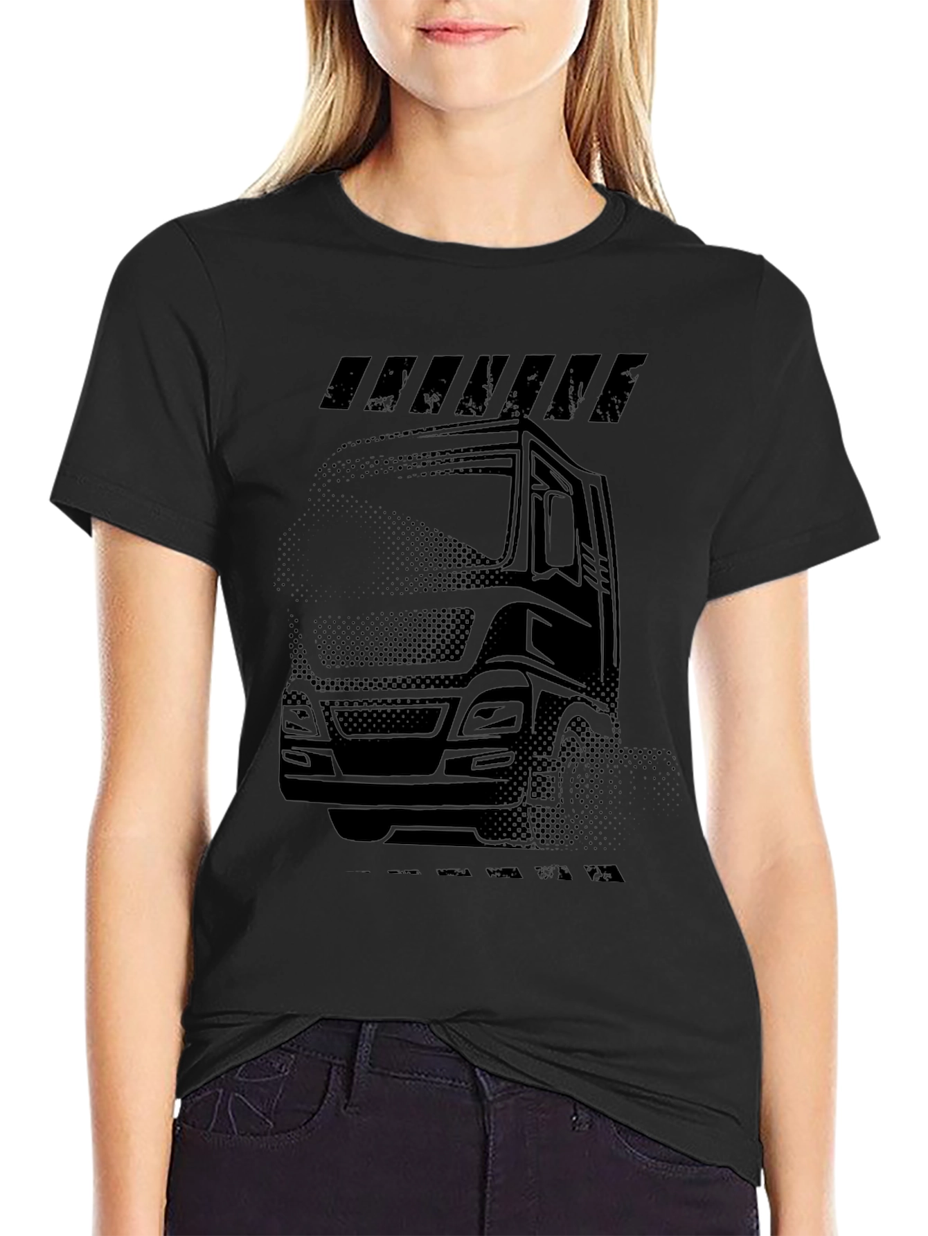 Black Truck Graphic T-Shirt - Mens Short Sleeve Crew Neck
