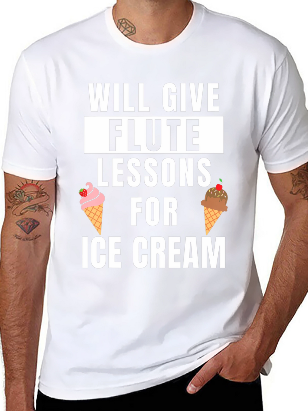 Flute Lessons For Ice Cream T-Shirt