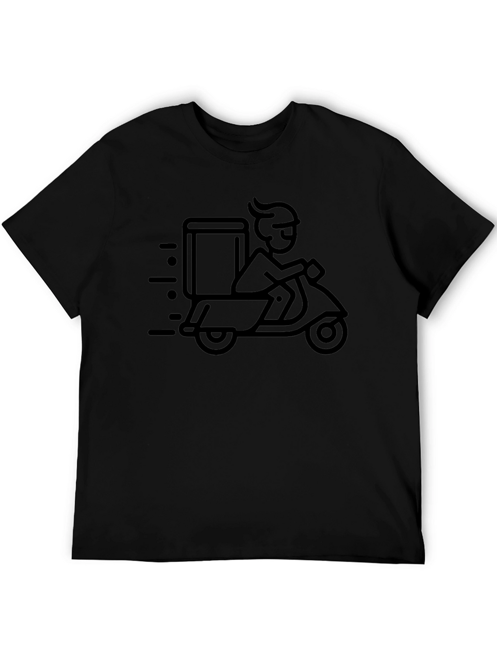 Black Delivery Scooter T-Shirt