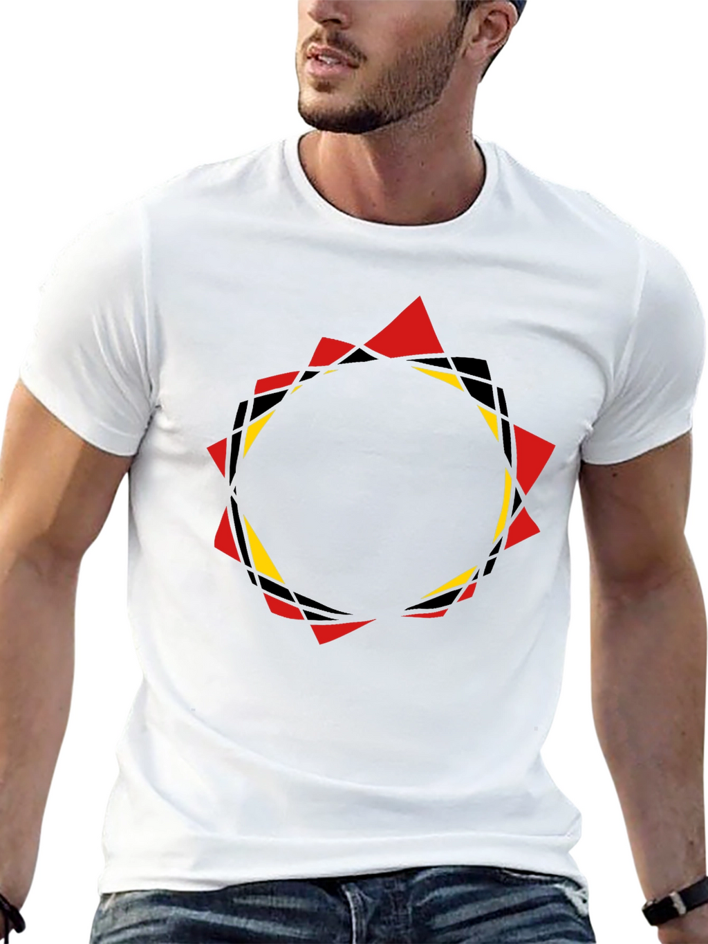 Geometric Circle Graphic Black T-Shirt