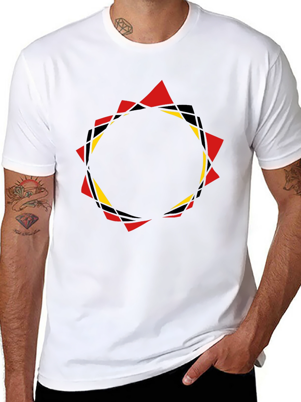 Geometric Circle Graphic Black T-Shirt