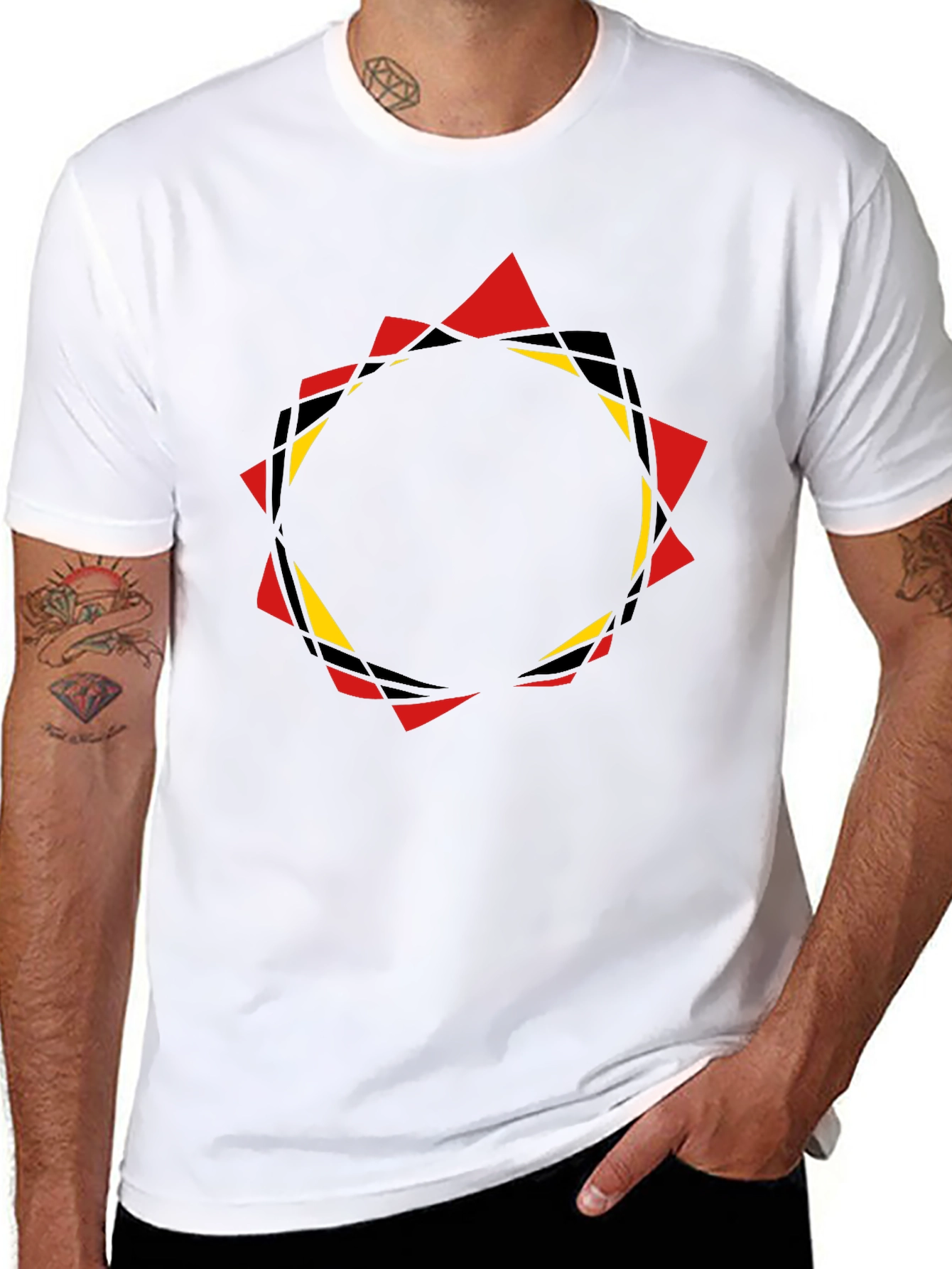 Geometric Circle Graphic Black T-Shirt