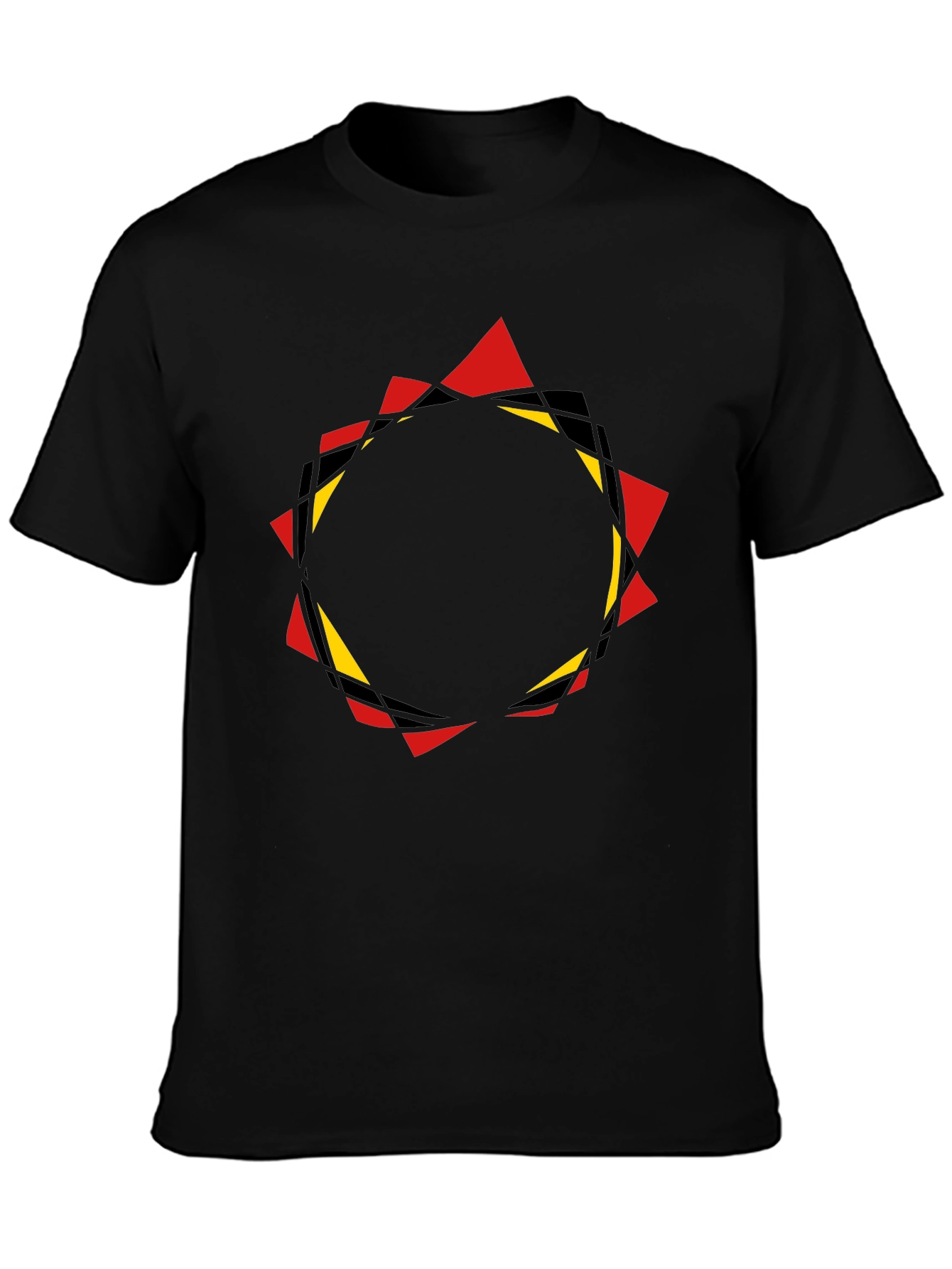 Geometric Circle Graphic Black T-Shirt