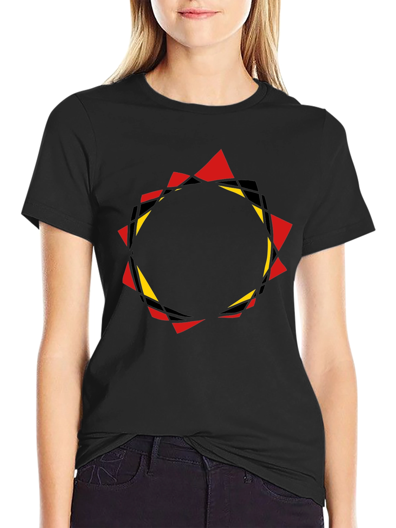 Geometric Circle Graphic Black T-Shirt