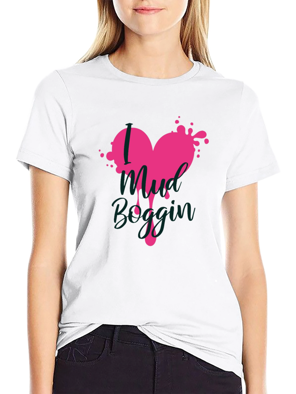 Mud Boggin Heart Graphic T-Shirt - Black