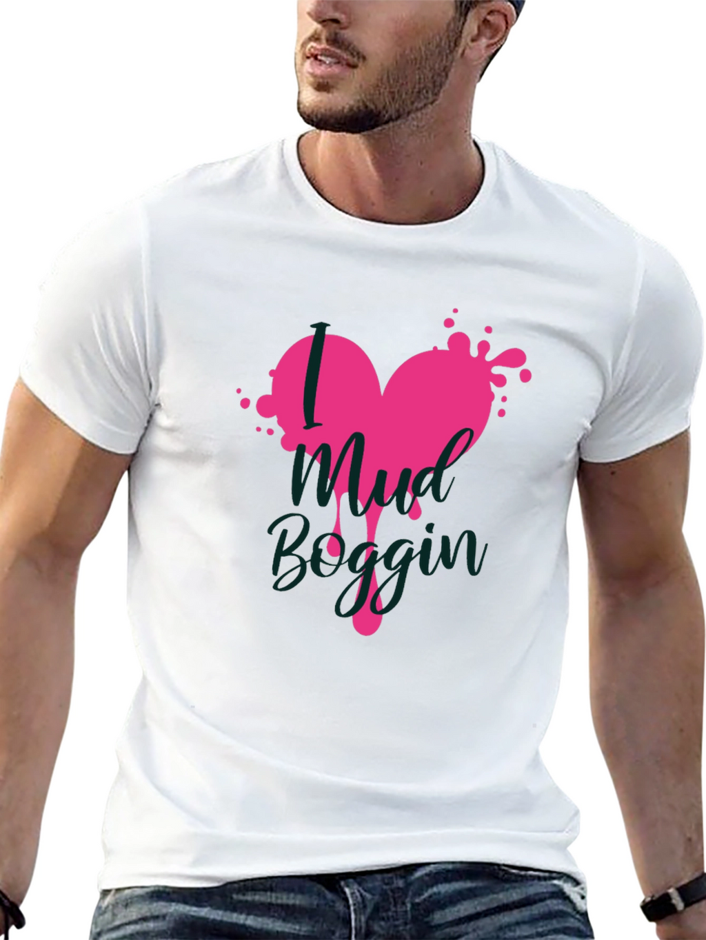 Mud Boggin Heart Graphic T-Shirt - Black