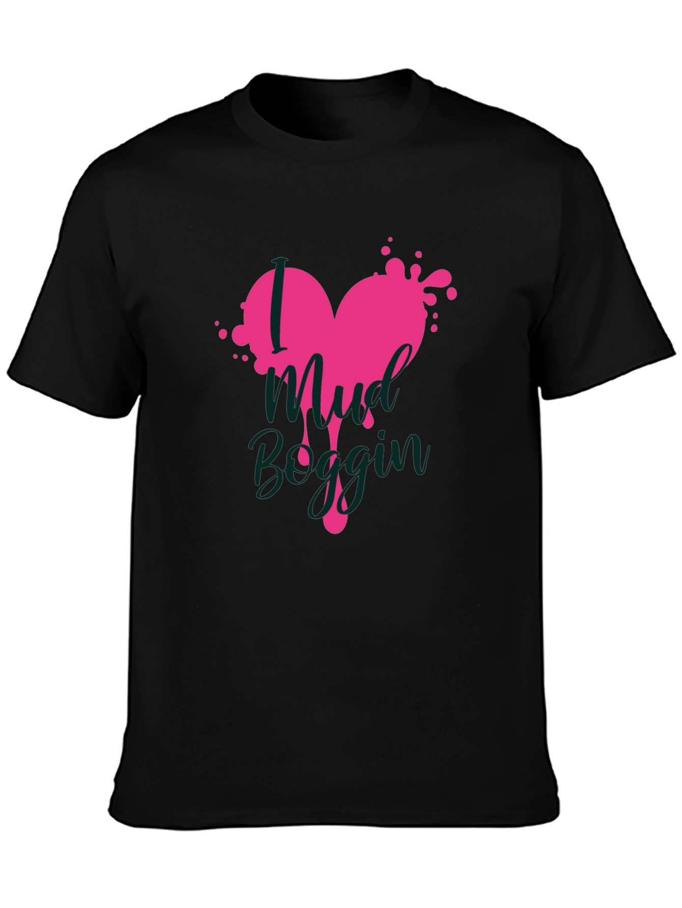 Mud Boggin Heart Graphic T-Shirt - Black