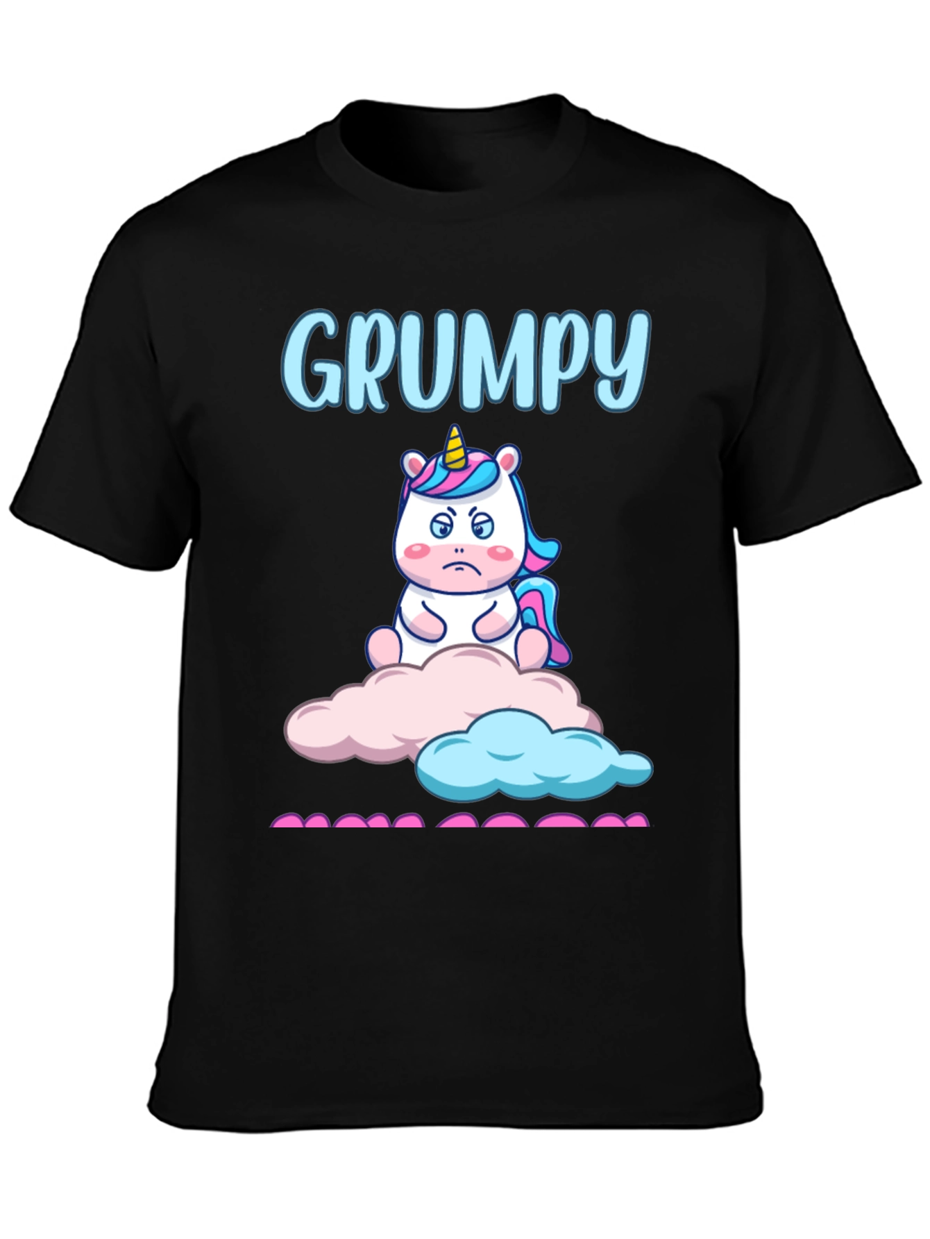 Grumpy Unicorn T-Shirt - Cute Cartoon Graphic Tee