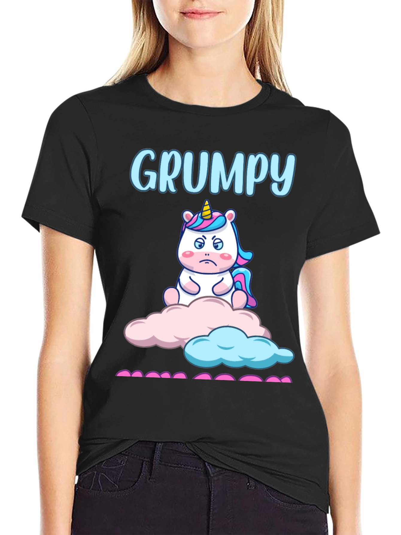 Grumpy Unicorn T-Shirt - Cute Cartoon Graphic Tee