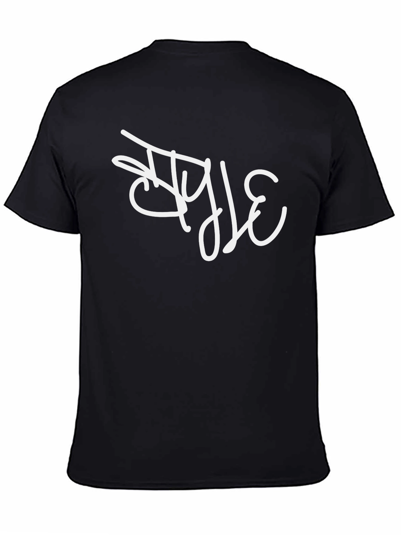 Stylish Black T-Shirt with White Graphic Print