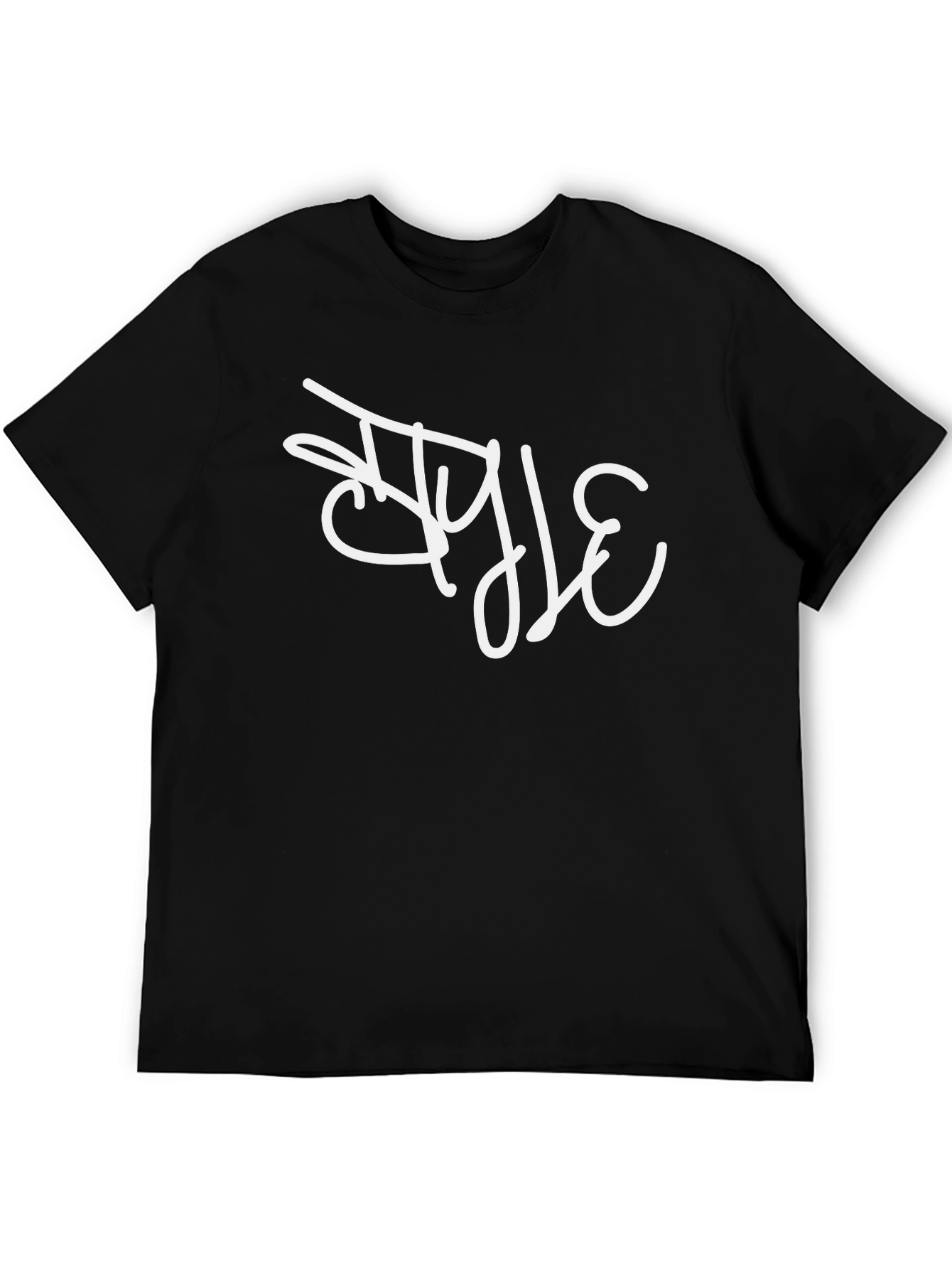 Stylish Black T-Shirt with White Graphic Print