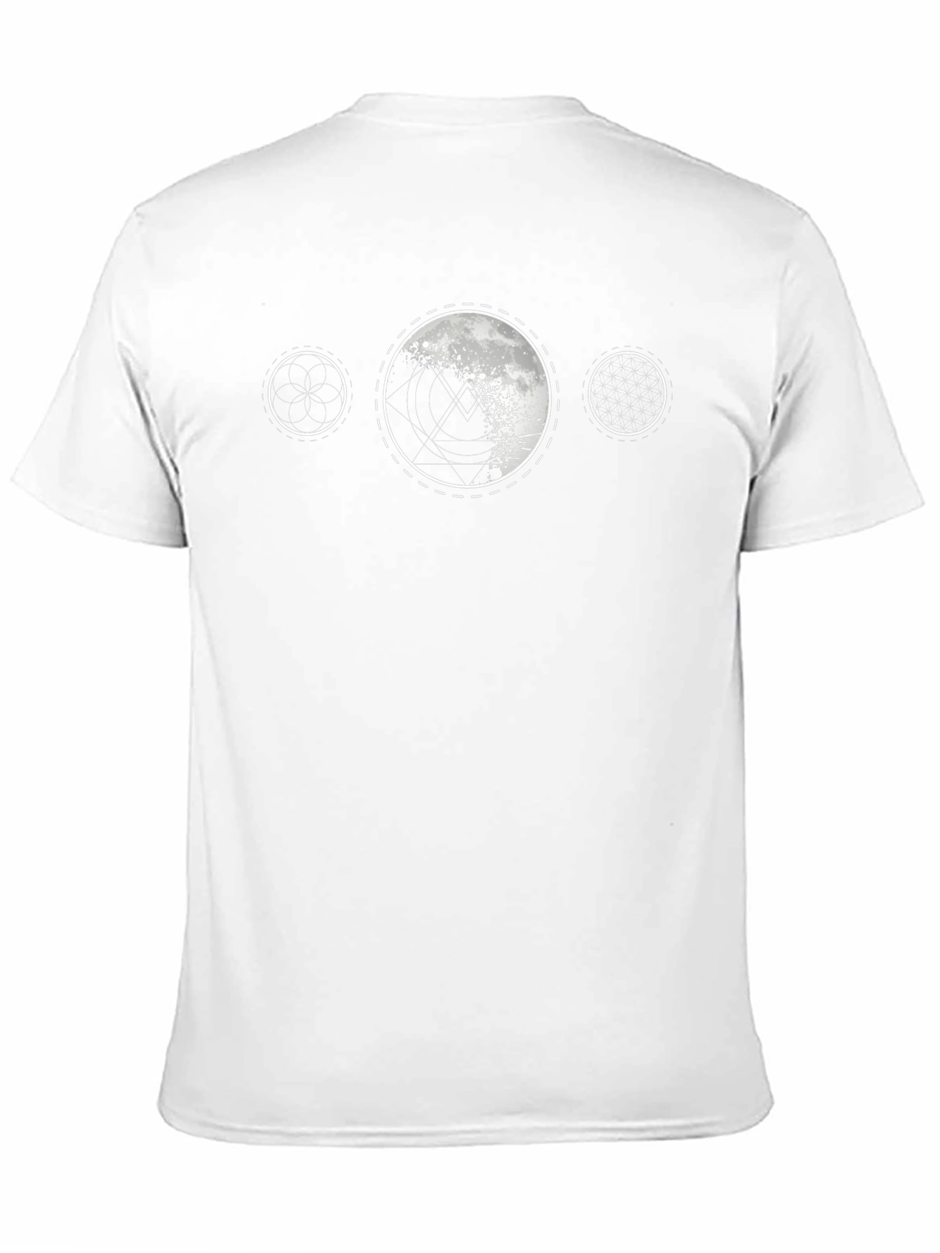Geometric Moon Phase Black T-Shirt