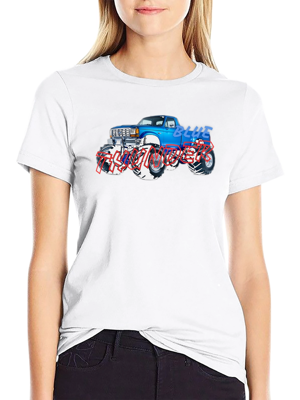 Blue Monster Truck Graphic T-Shirt