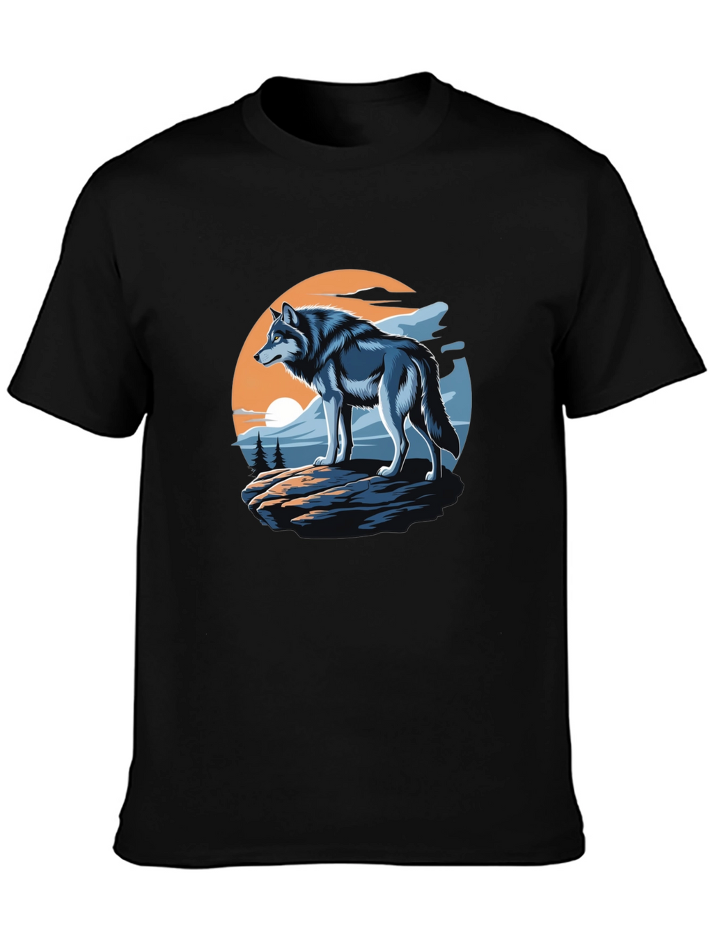 Wolf Graphic T-Shirt - Black Animal Tee