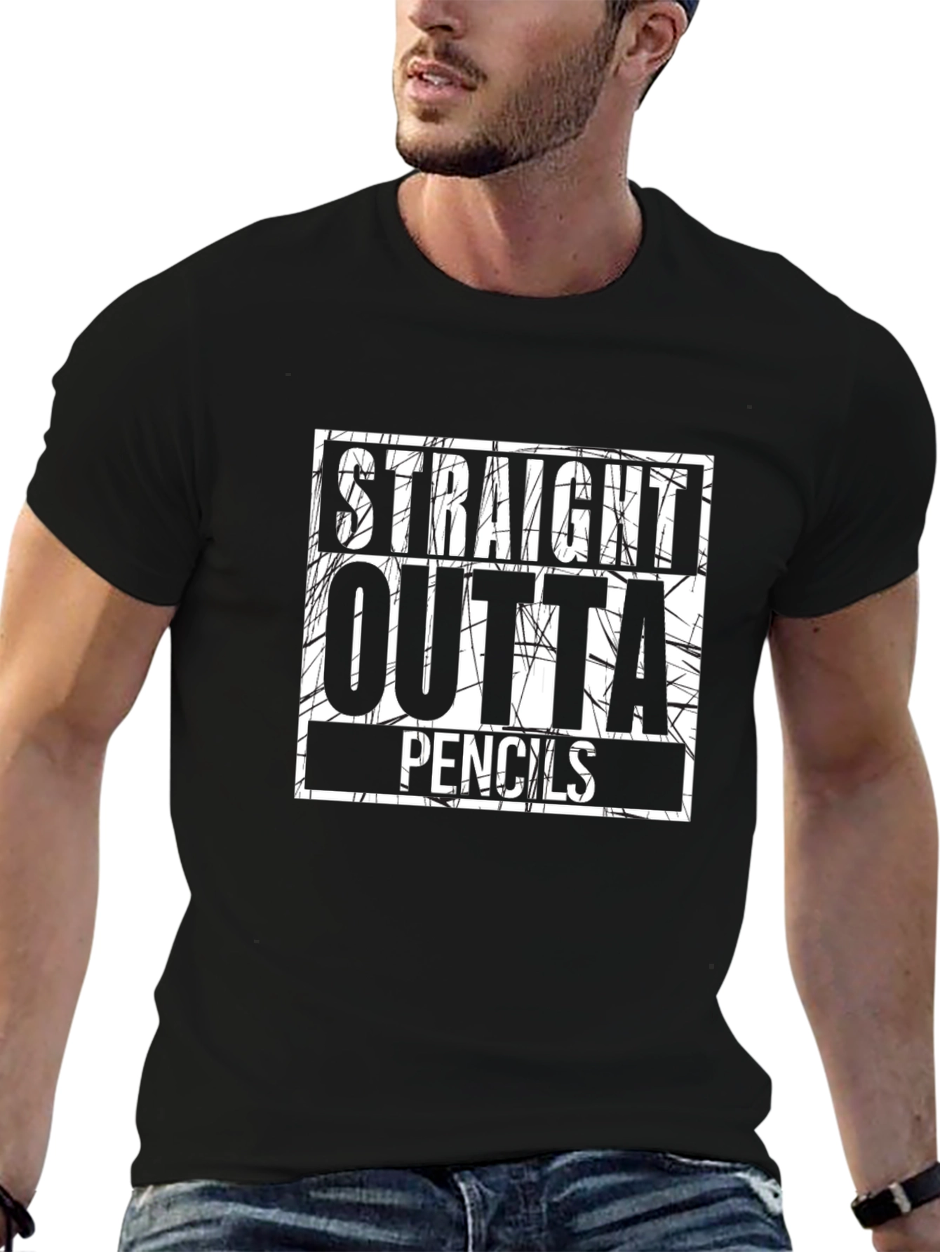Straight Outta Pencils Graphic T-Shirt