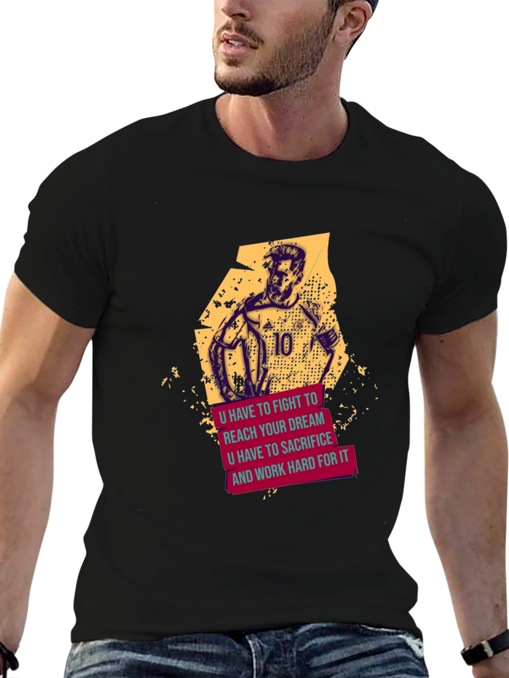 Motivational Soccer T-Shirt - Fight For Your Dream