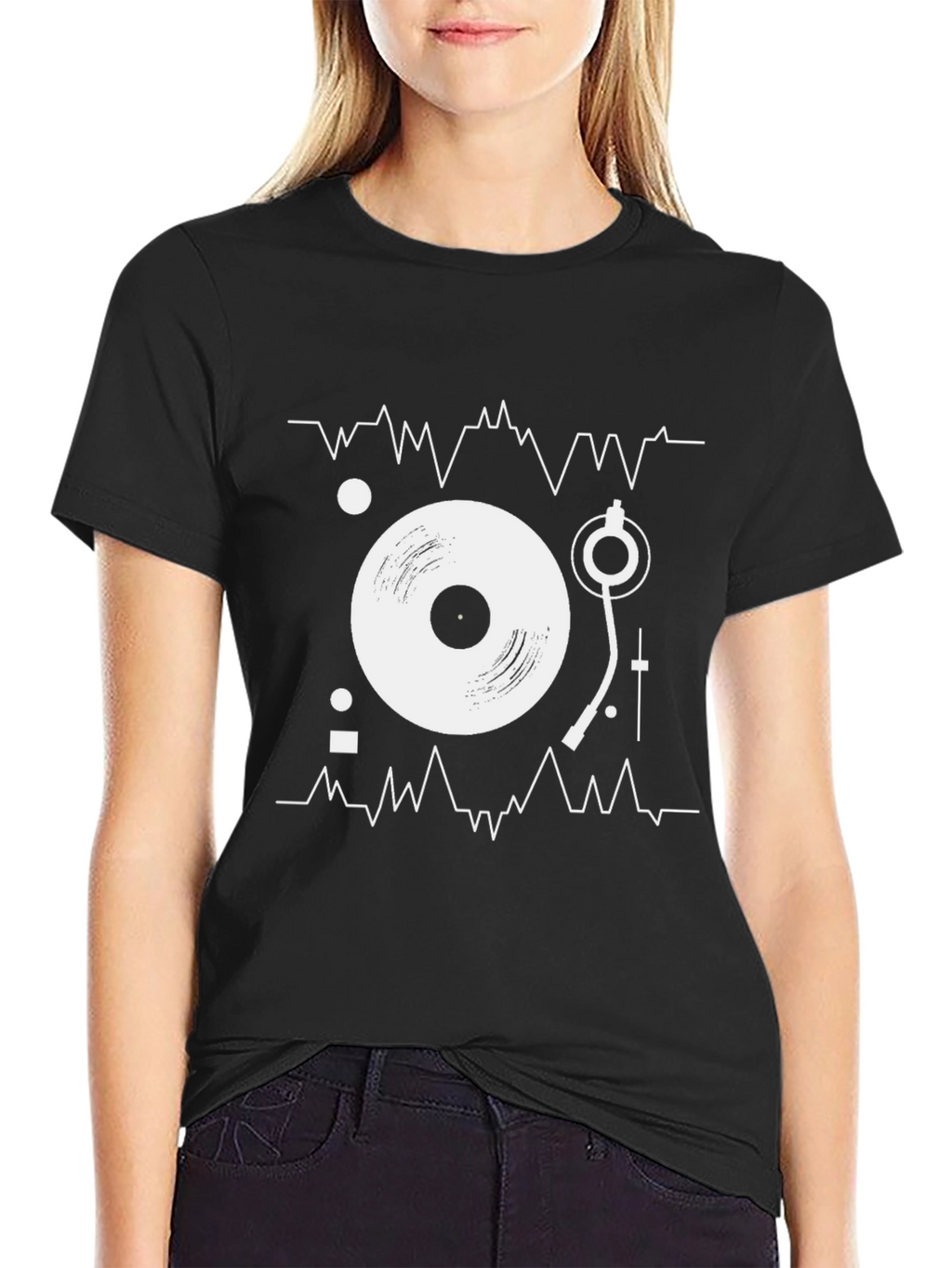 DJ Turntable Graphic Tee - Black