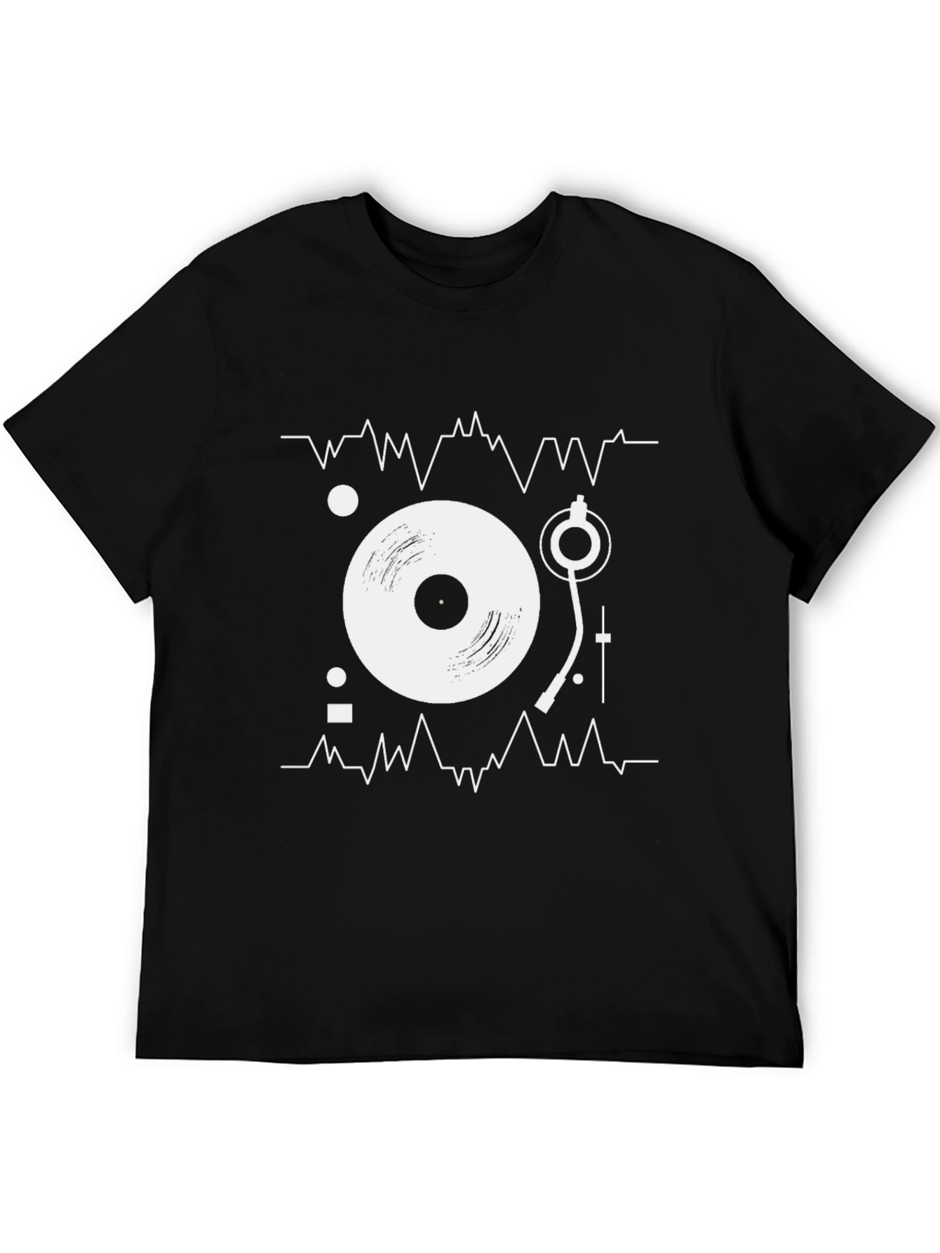 DJ Turntable Graphic Tee - Black