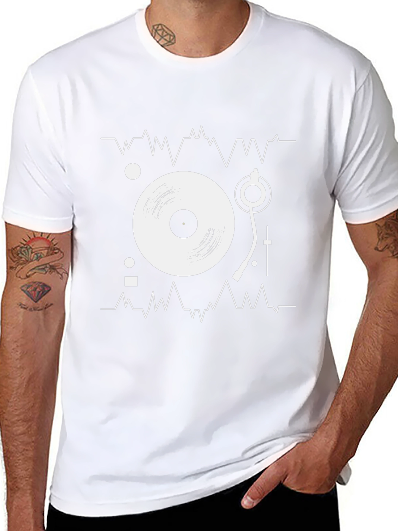 DJ Turntable Graphic Tee - Black