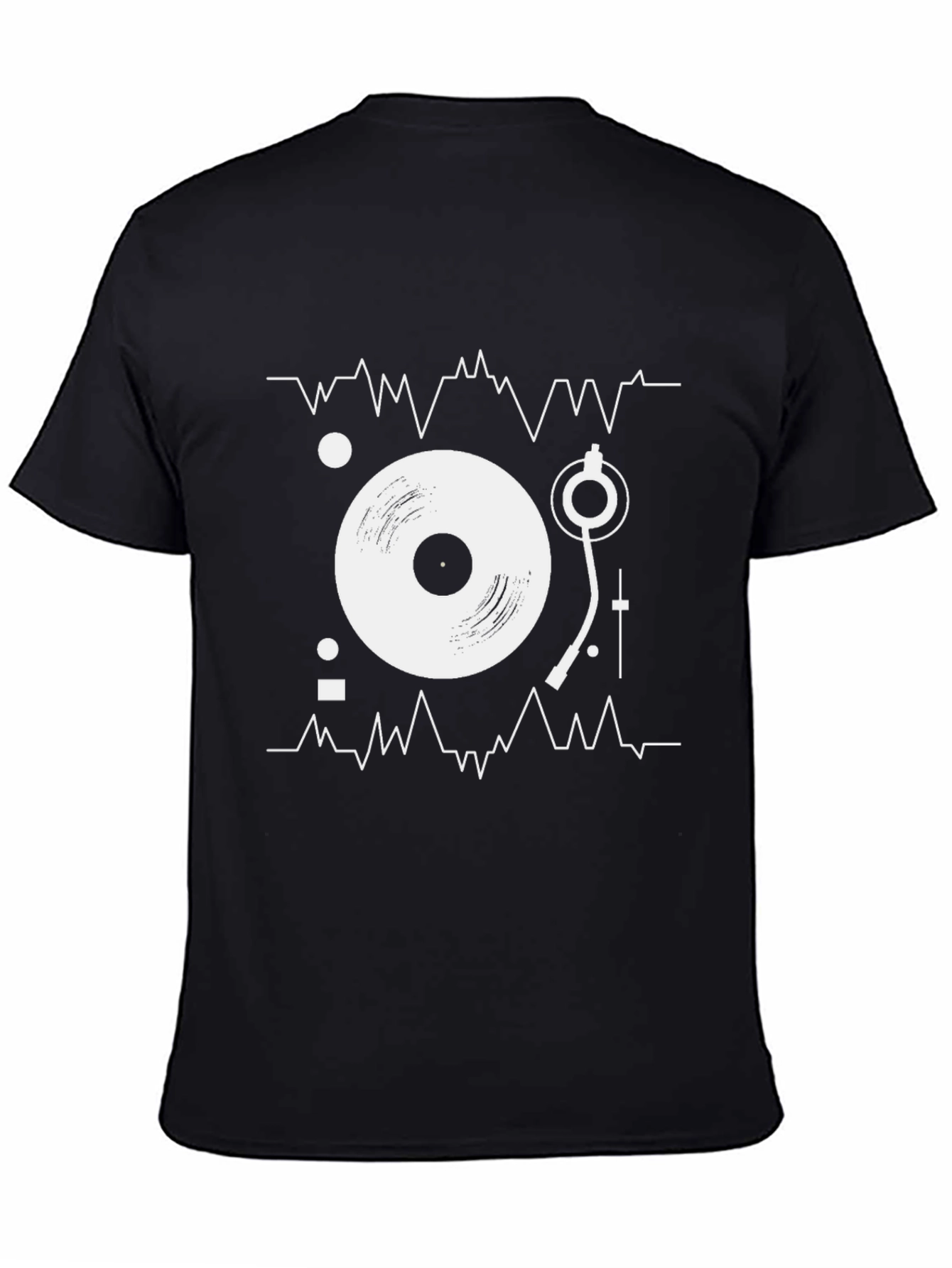 DJ Turntable Graphic Tee - Black