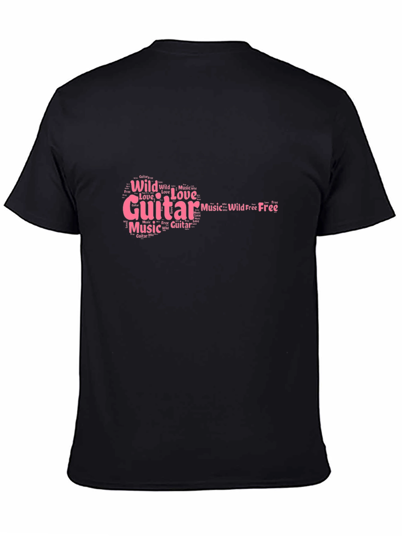 Guitar Word Art Graphic Tee - Music Lover T-Shirt