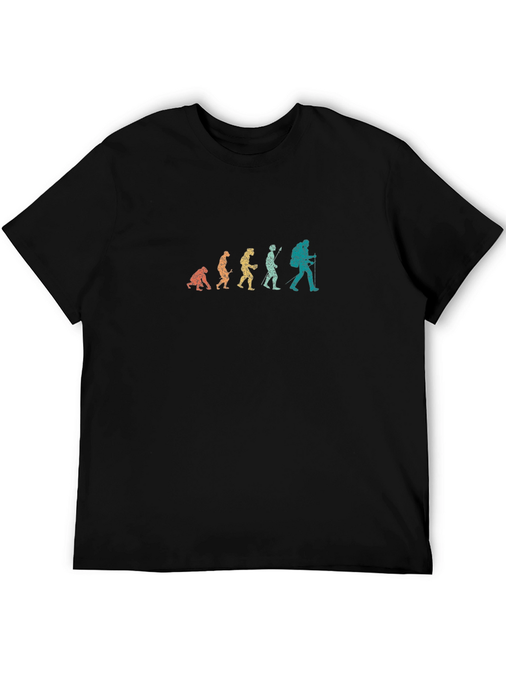 Evolution of Hiking Mens Black T-Shirt