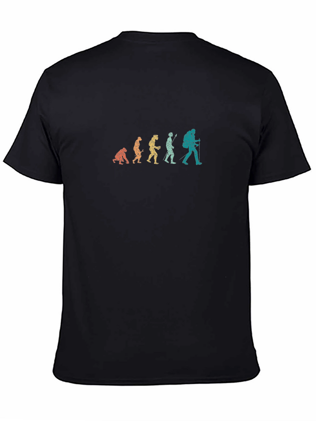Evolution of Hiking Mens Black T-Shirt