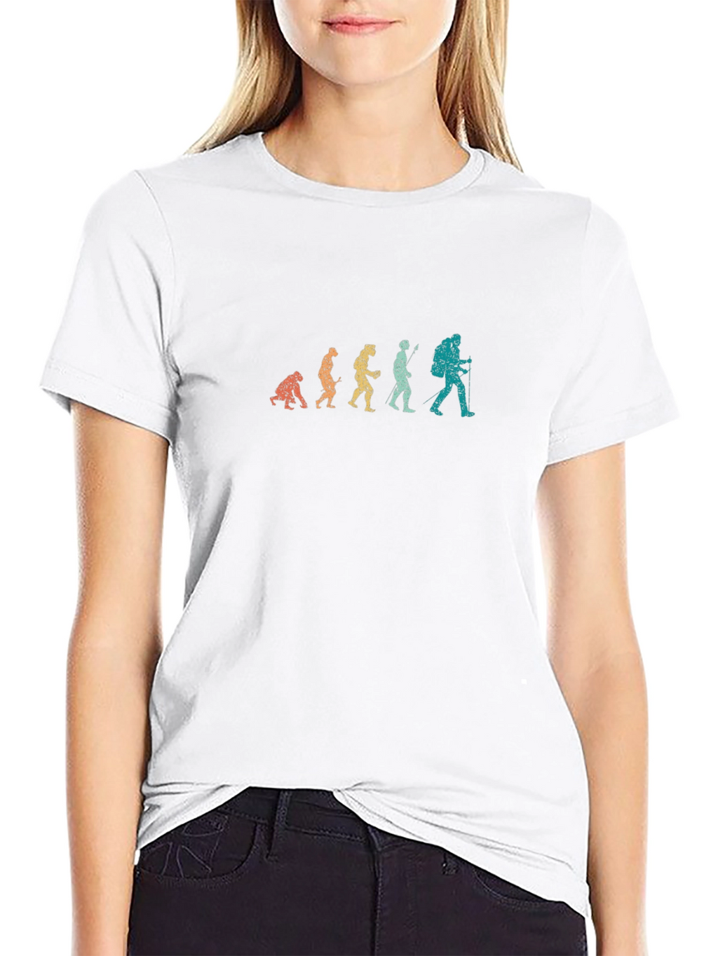 Evolution of Hiking Mens Black T-Shirt