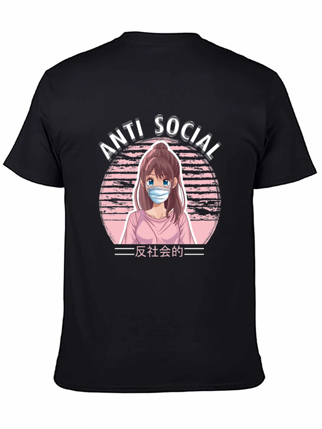 Anti Social Anime Girl Graphic T-Shirt
