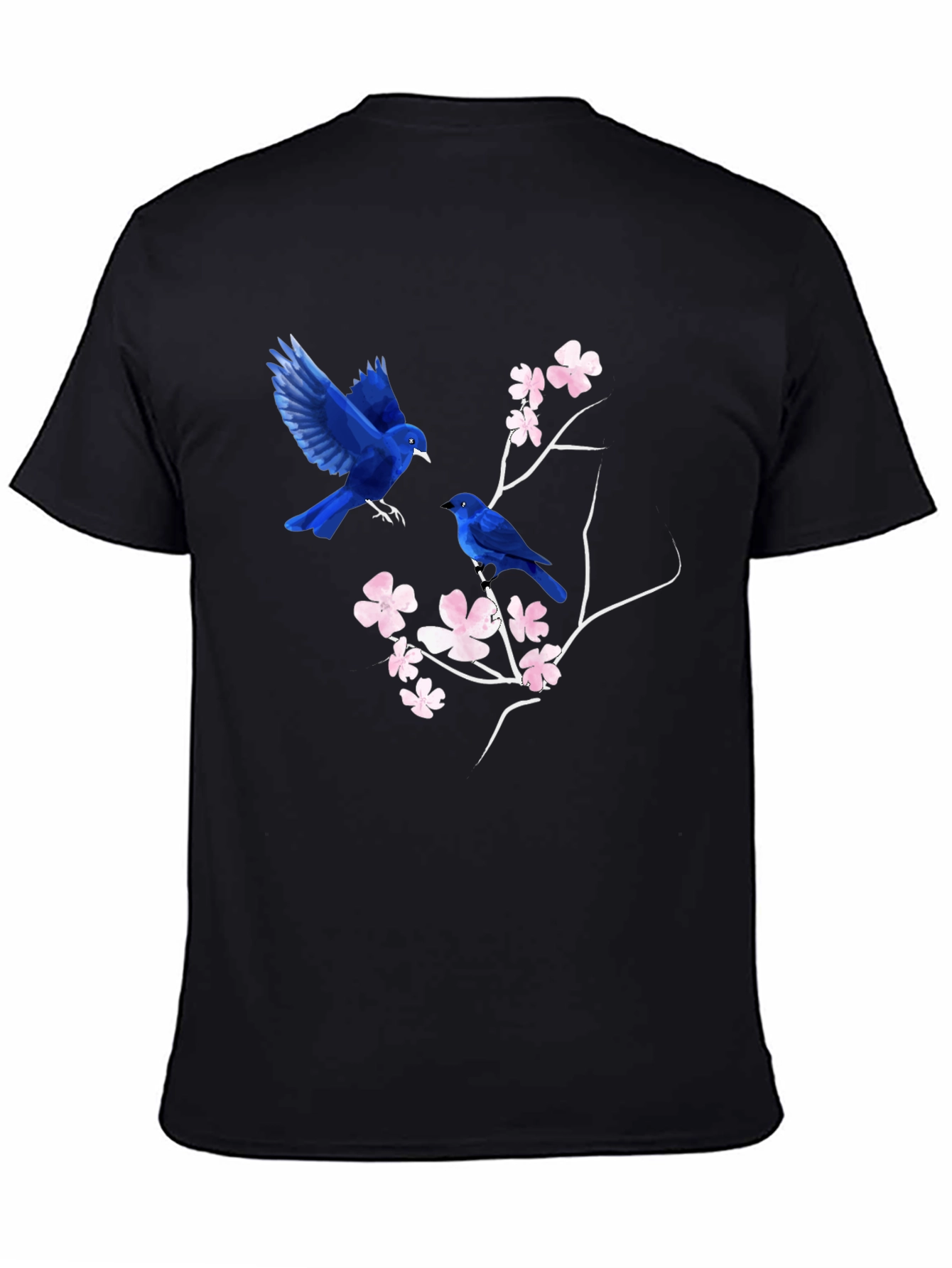 Blue Birds & Blossoms Graphic T-Shirt