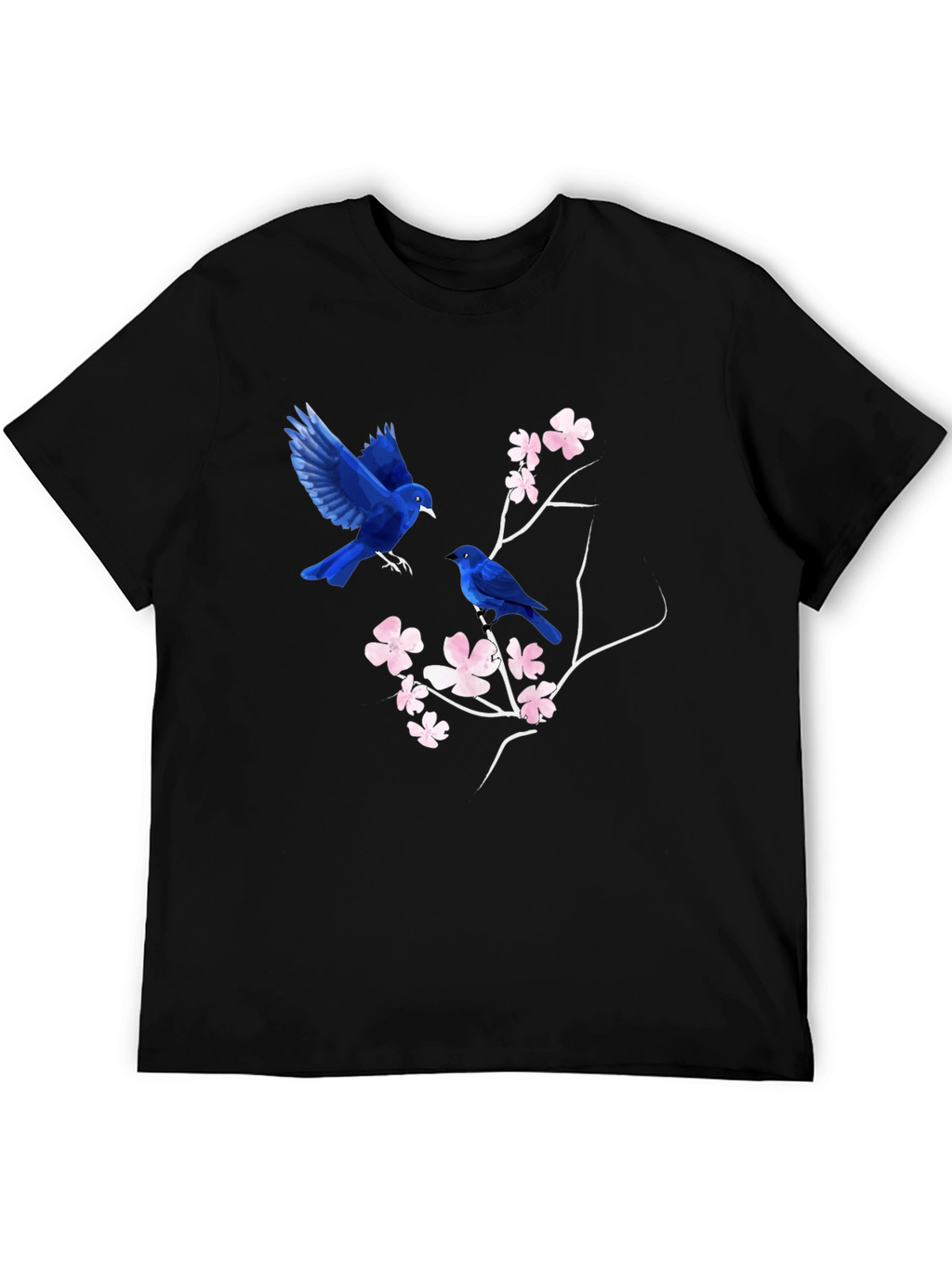 Blue Birds & Blossoms Graphic T-Shirt
