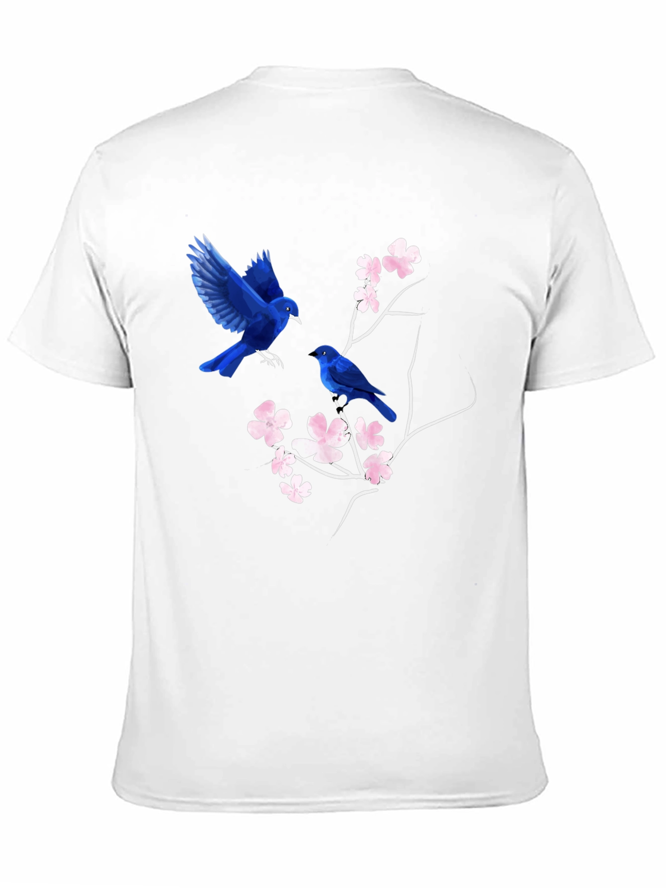 Blue Birds & Blossoms Graphic T-Shirt