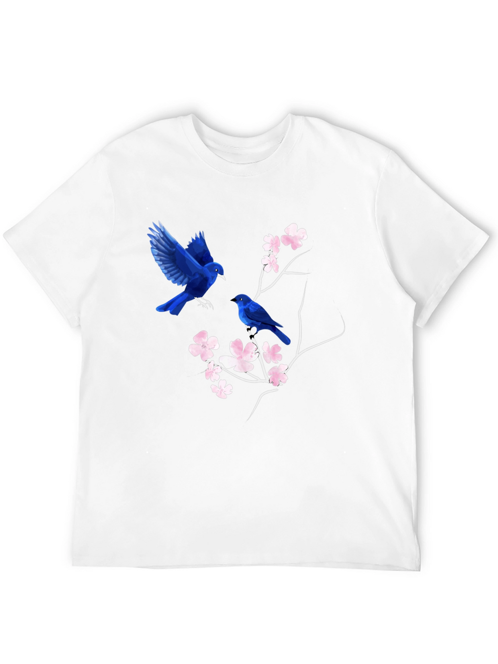 Blue Birds & Blossoms Graphic T-Shirt