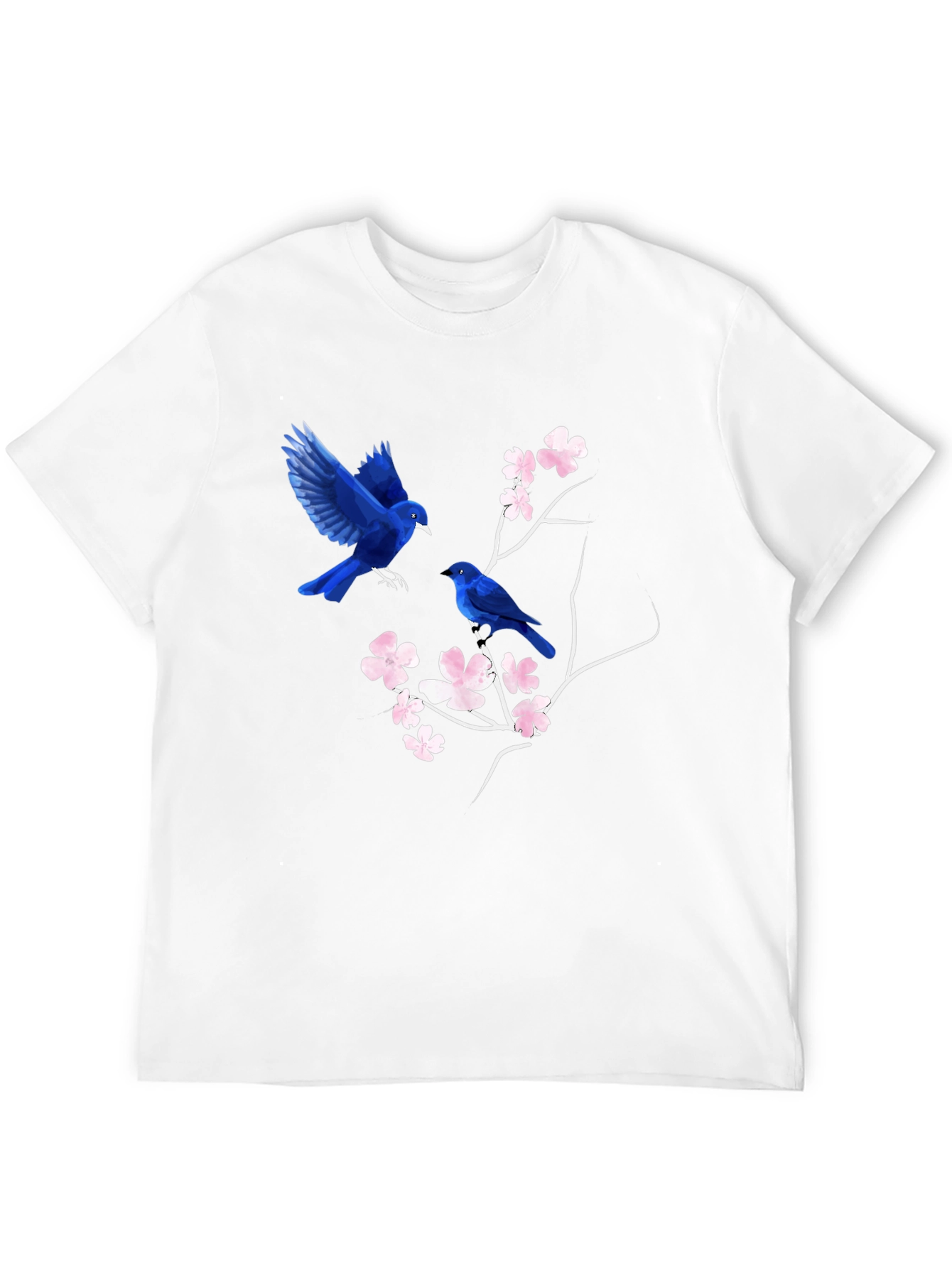 Blue Birds & Blossoms Graphic T-Shirt