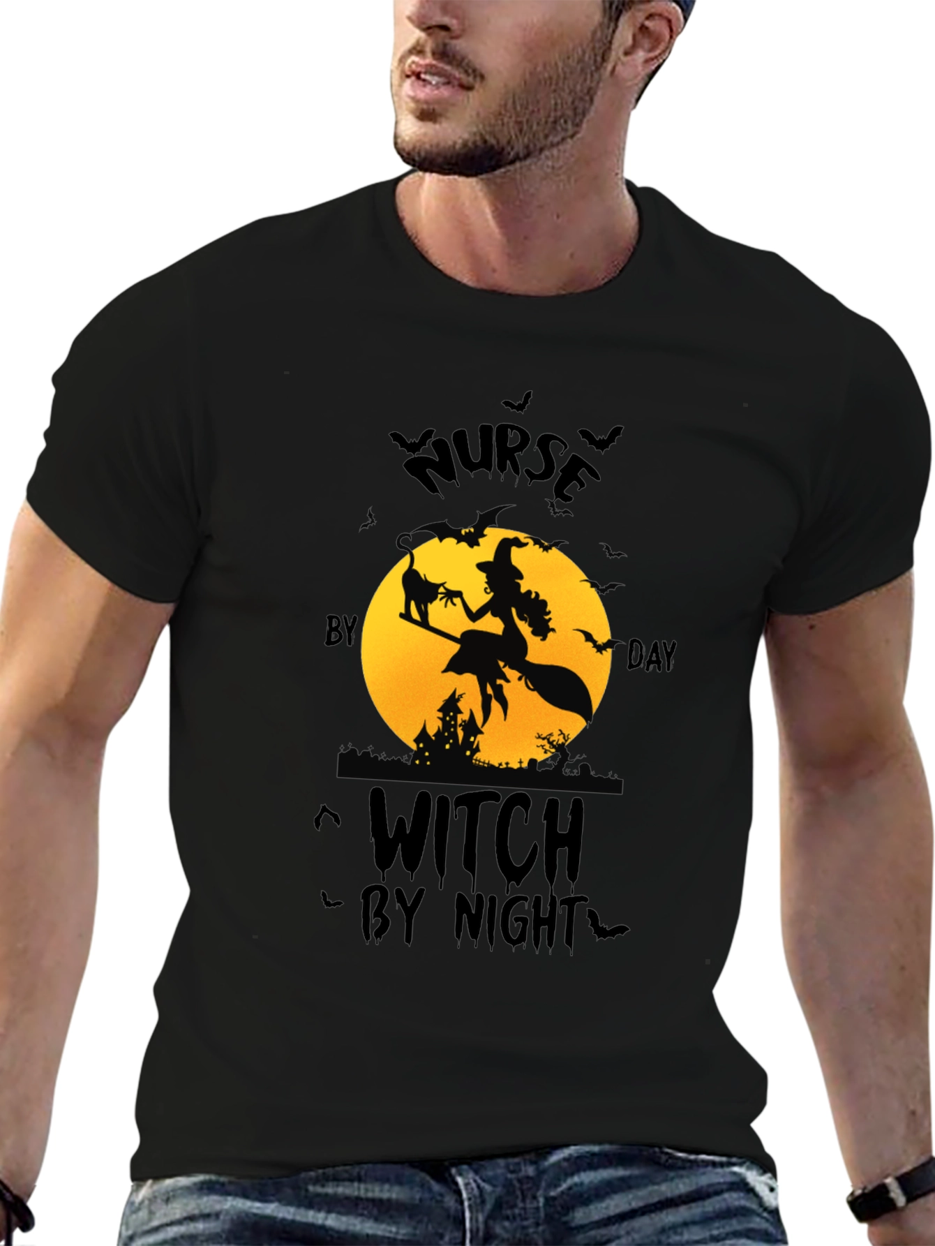 Nurse by Day Witch by Night Halloween T-Shirt