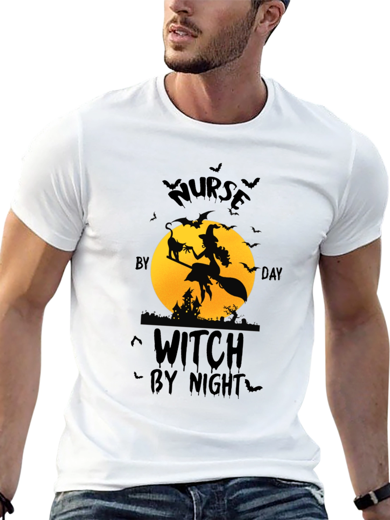 Nurse by Day Witch by Night Halloween T-Shirt