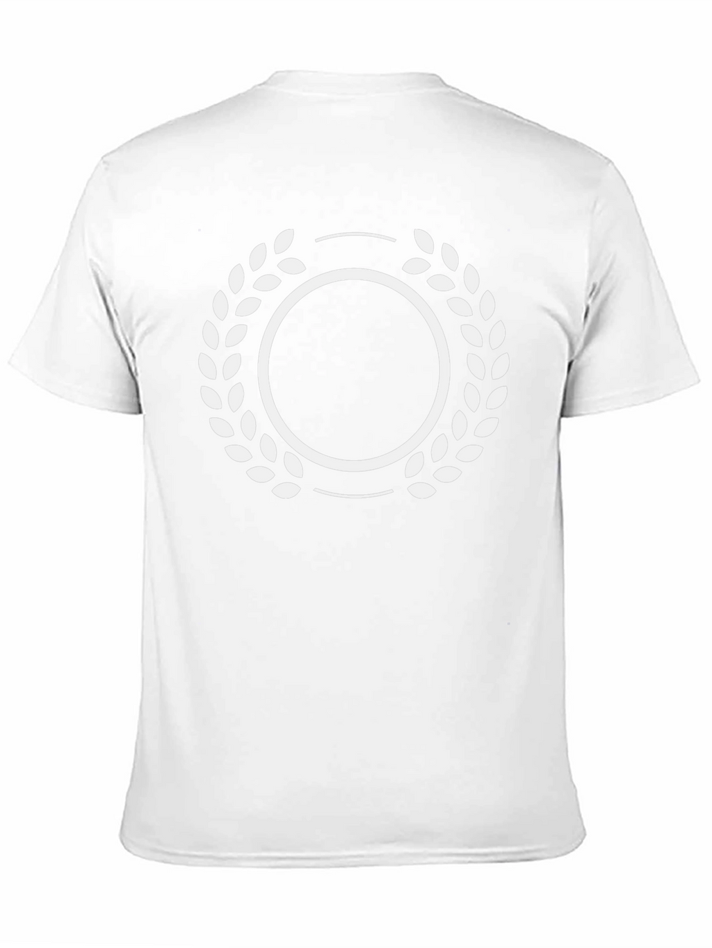 Black T-Shirt with White Laurel Wreath Graphic