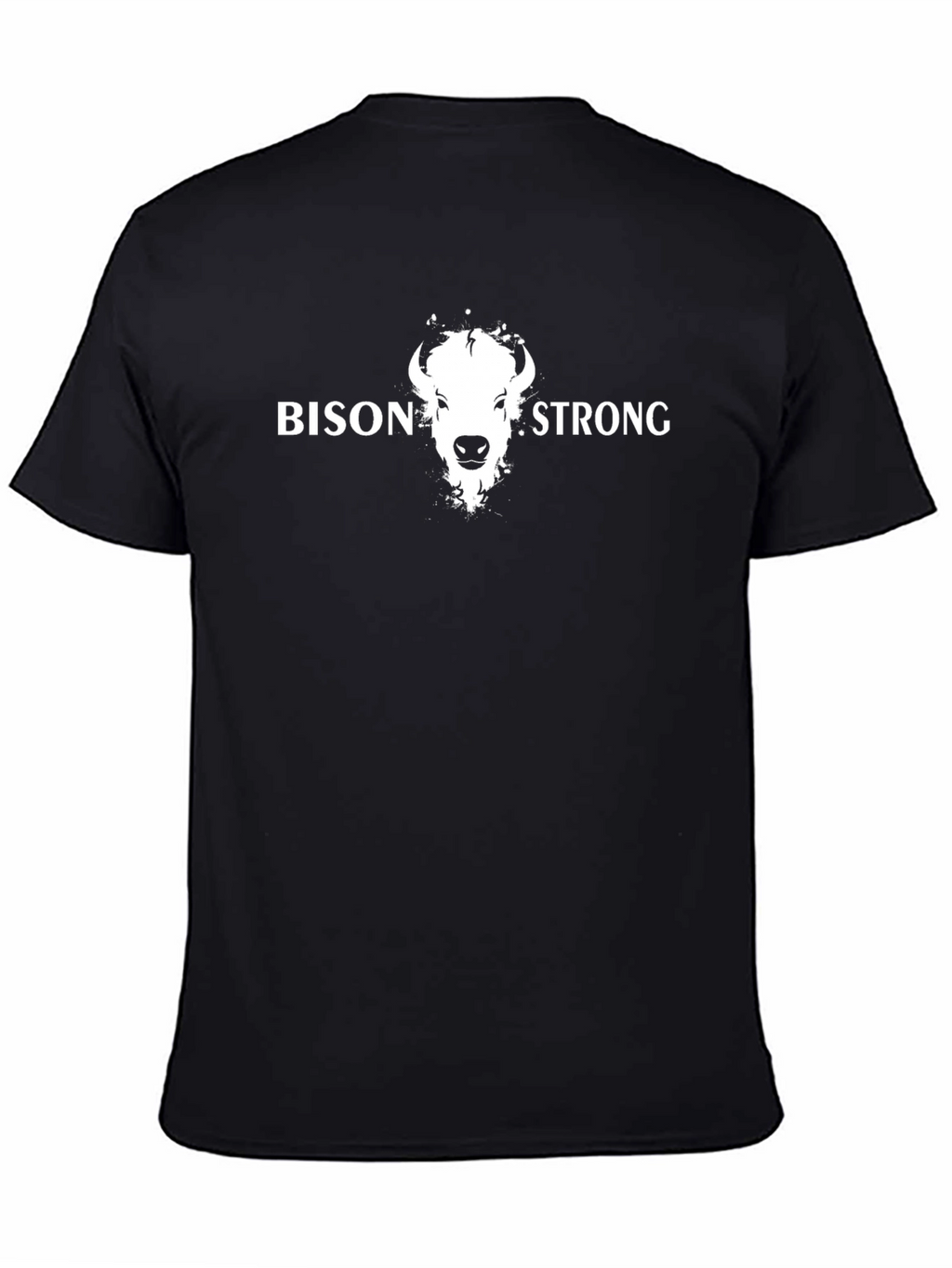 Bison Strong Graphic Tee - Black Cotton T-Shirt