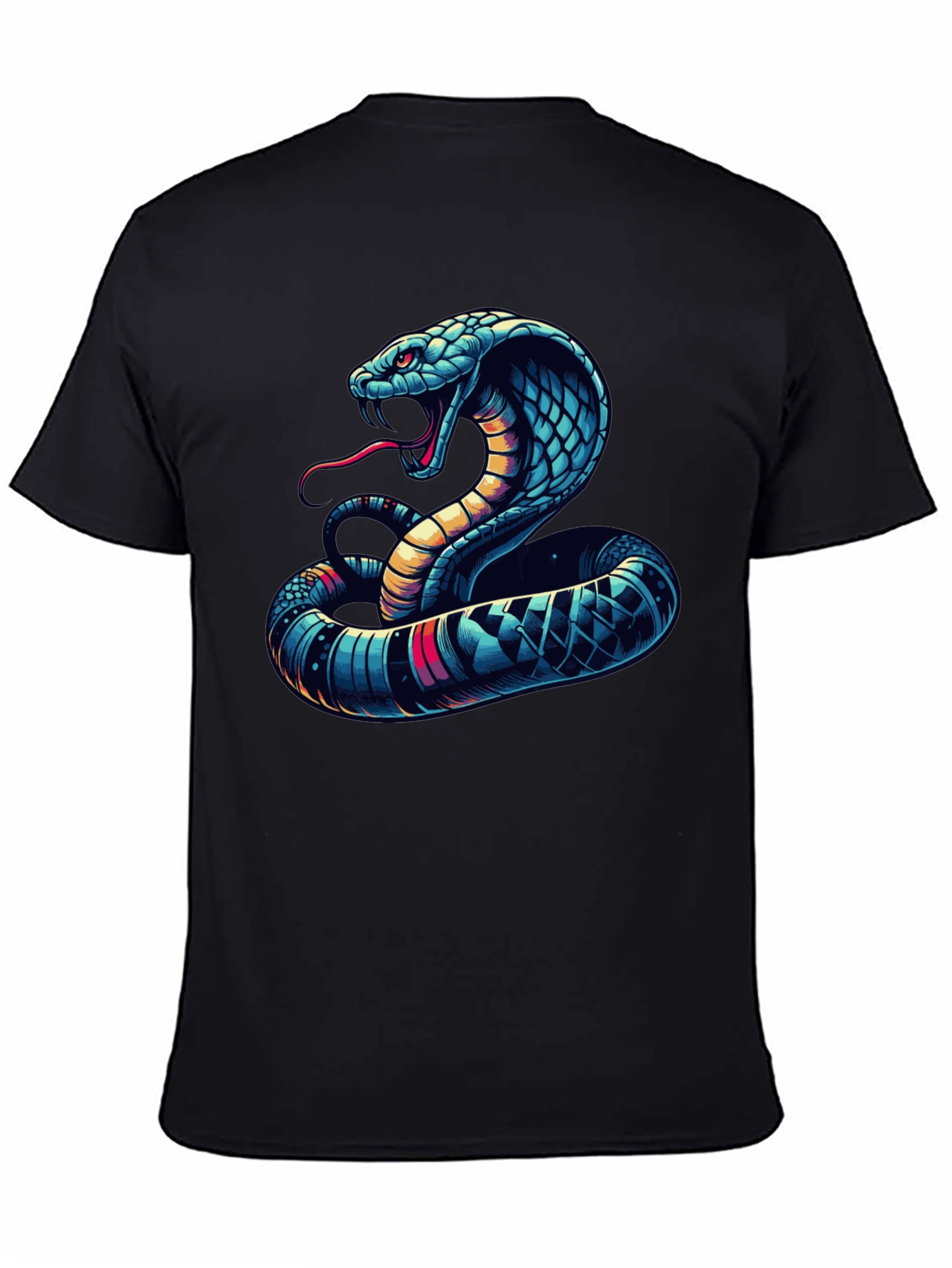 Cobra Graphic Tee - Mens Black T-Shirt with Snake Design