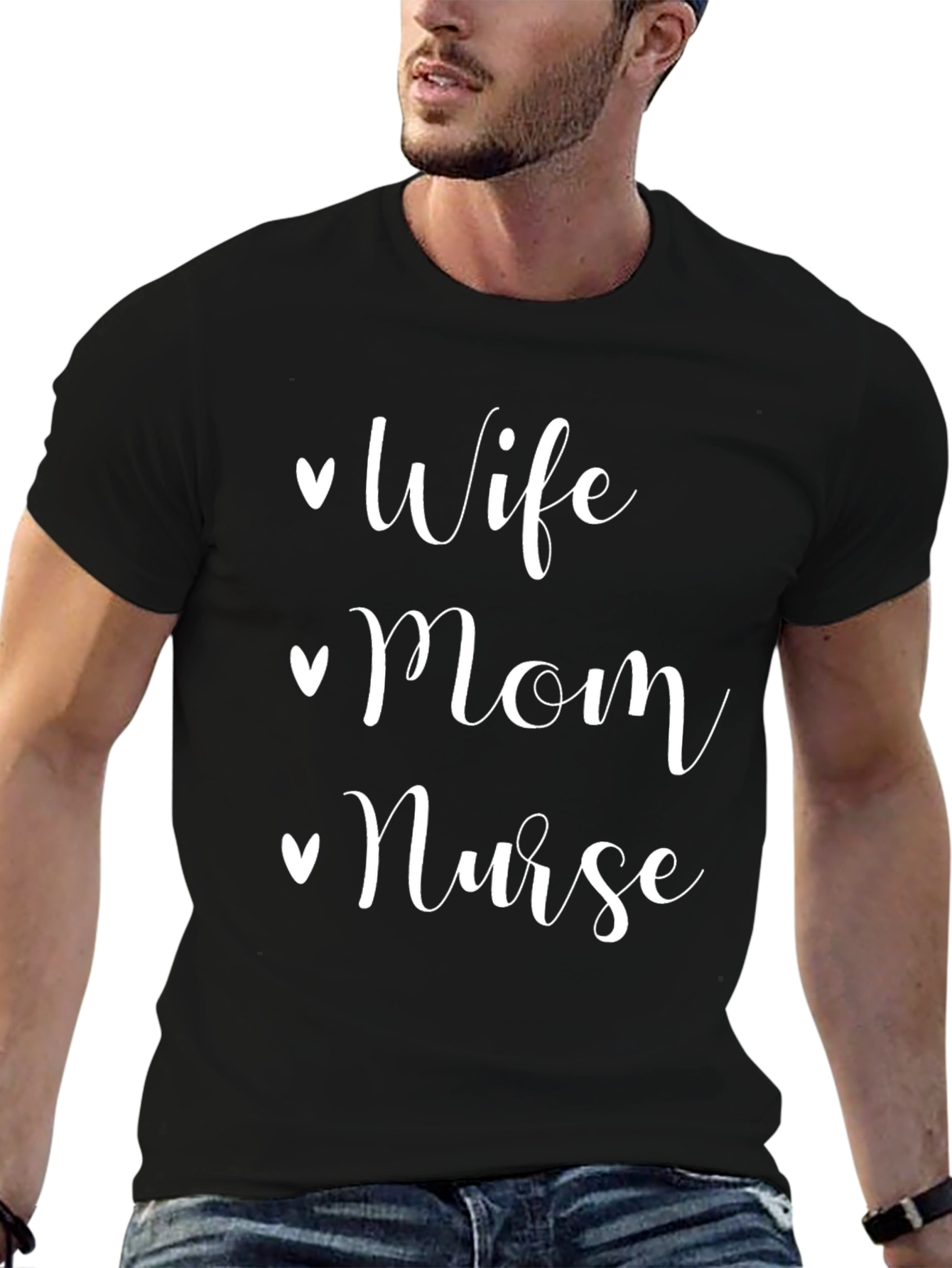 Wife Mom Nurse Black T-Shirt