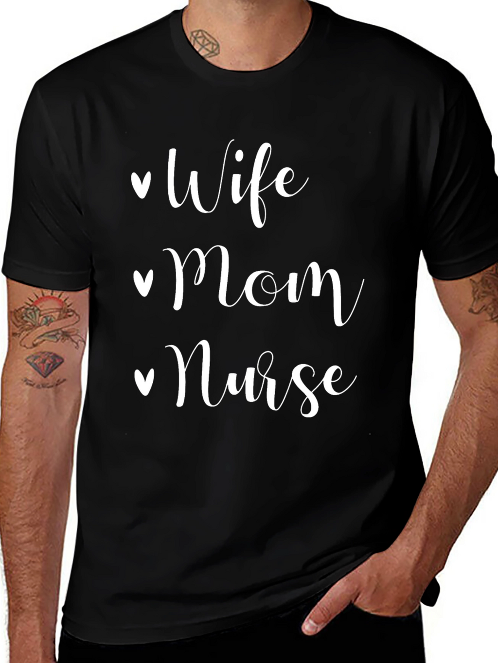 Wife Mom Nurse Black T-Shirt