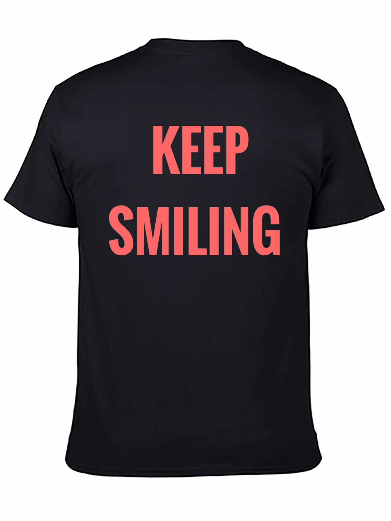 Keep Smiling Graphic Tee - Black Casual T-Shirt