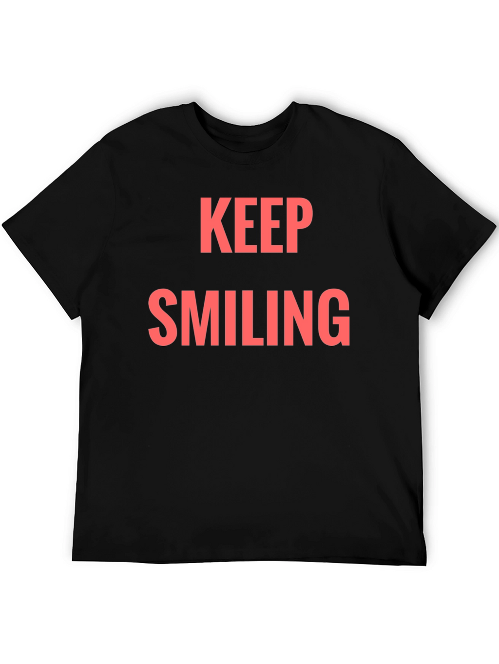 Keep Smiling Graphic Tee - Black Casual T-Shirt