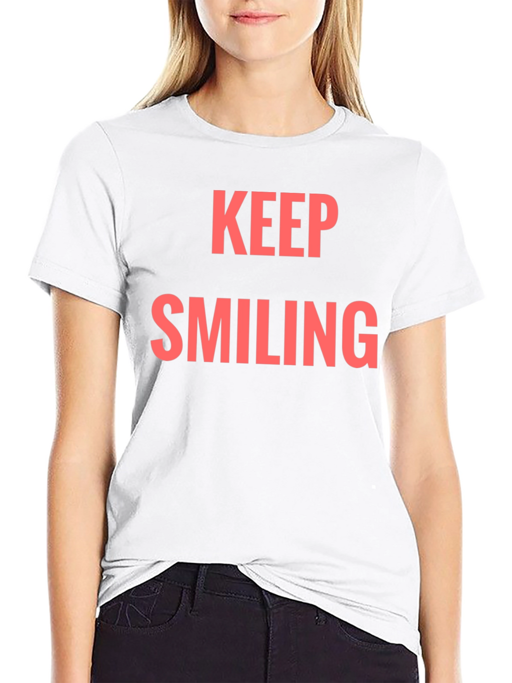 Keep Smiling Graphic Tee - Black Casual T-Shirt