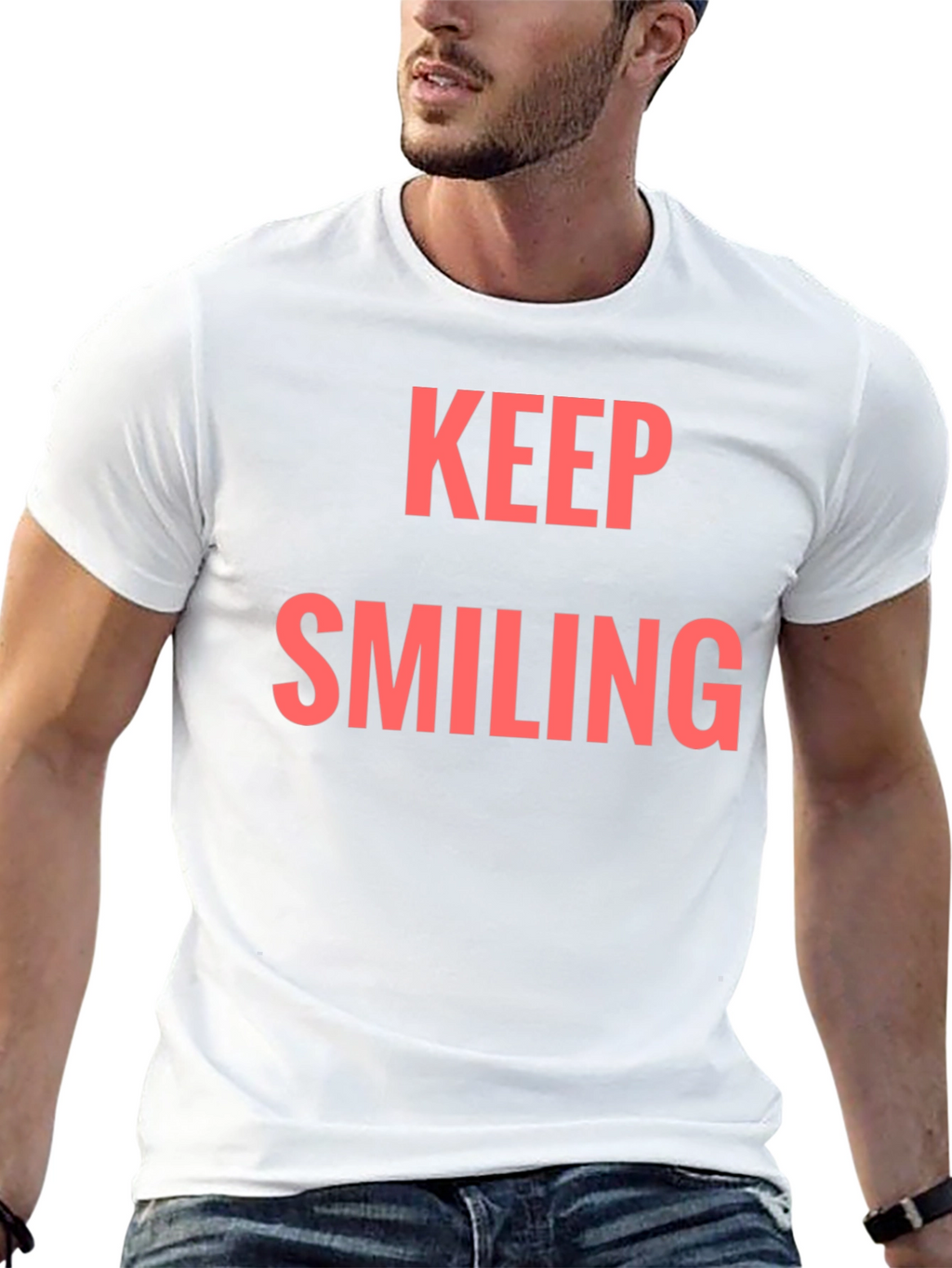 Keep Smiling Graphic Tee - Black Casual T-Shirt