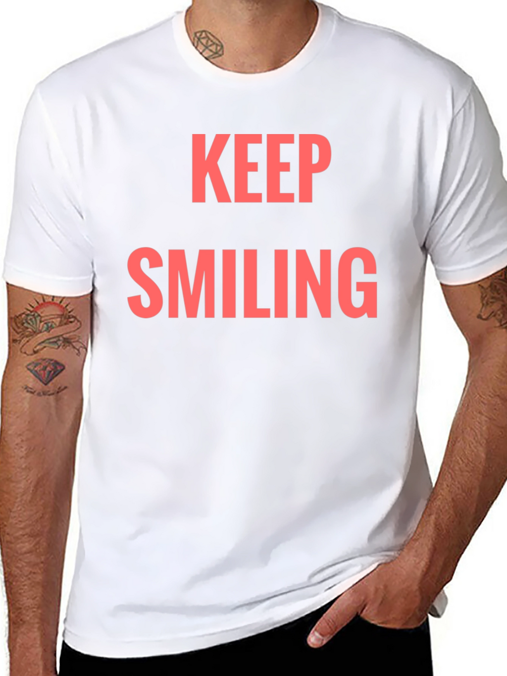Keep Smiling Graphic Tee - Black Casual T-Shirt