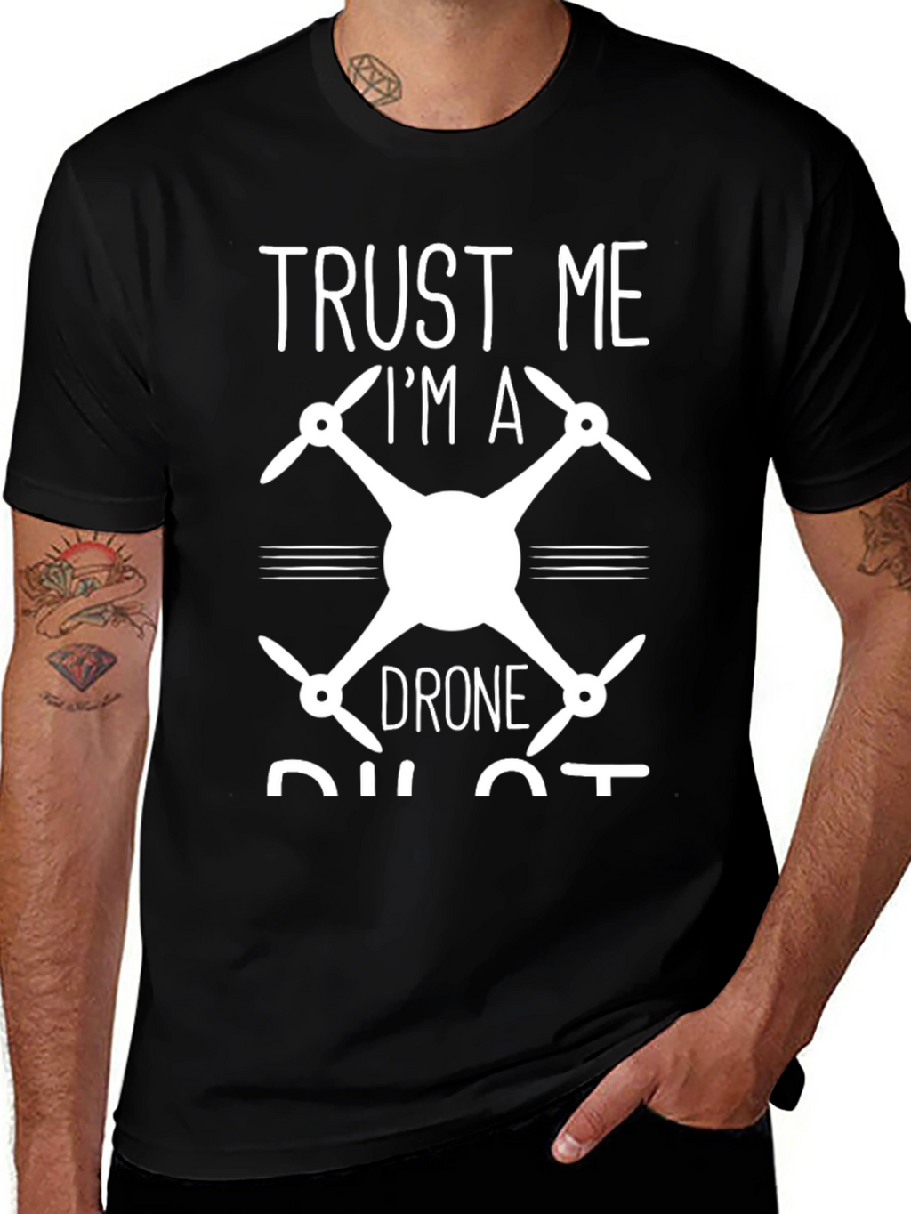 Trust Me Im a Drone Pilot Black T-Shirt