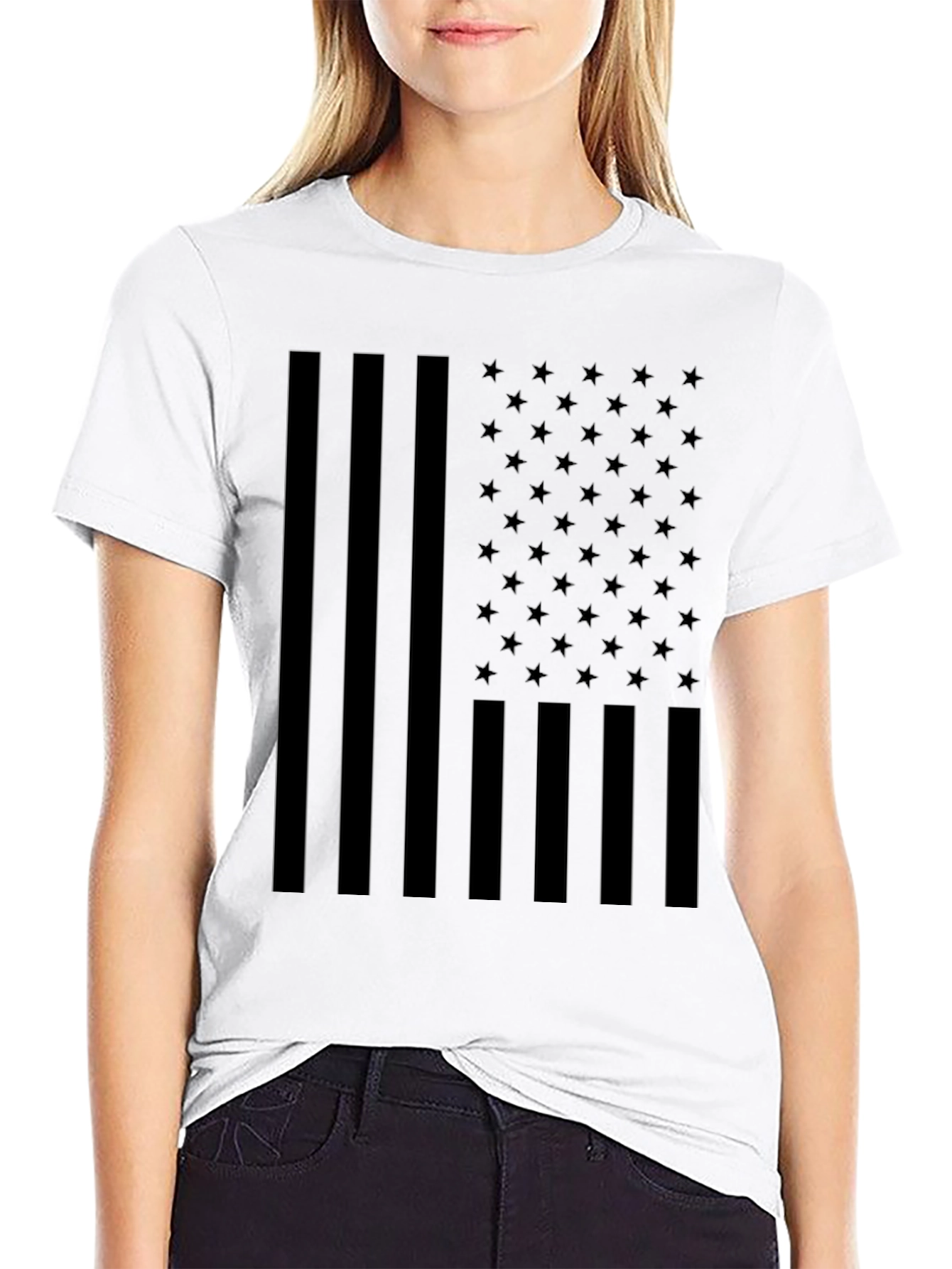 American Flag Blackout T-Shirt - Patriotic Style