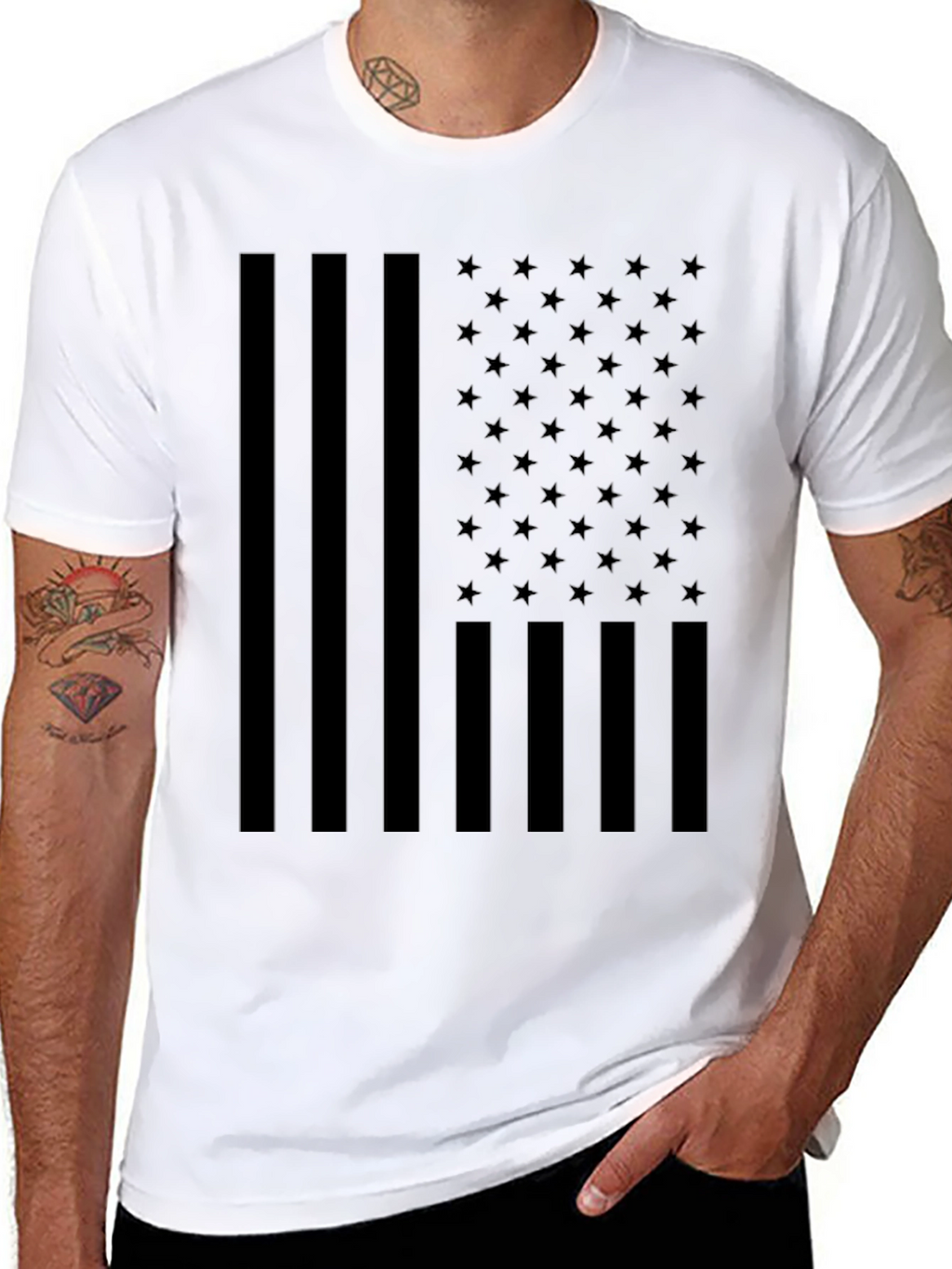 American Flag Blackout T-Shirt - Patriotic Style