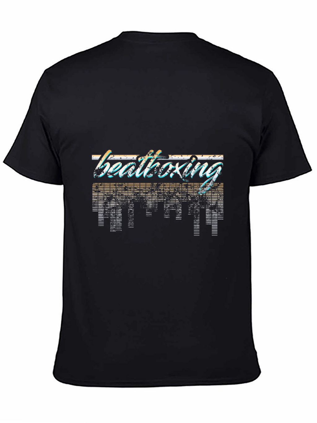 Retro Beatboxing Graphic Tee - Black Casual T-Shirt